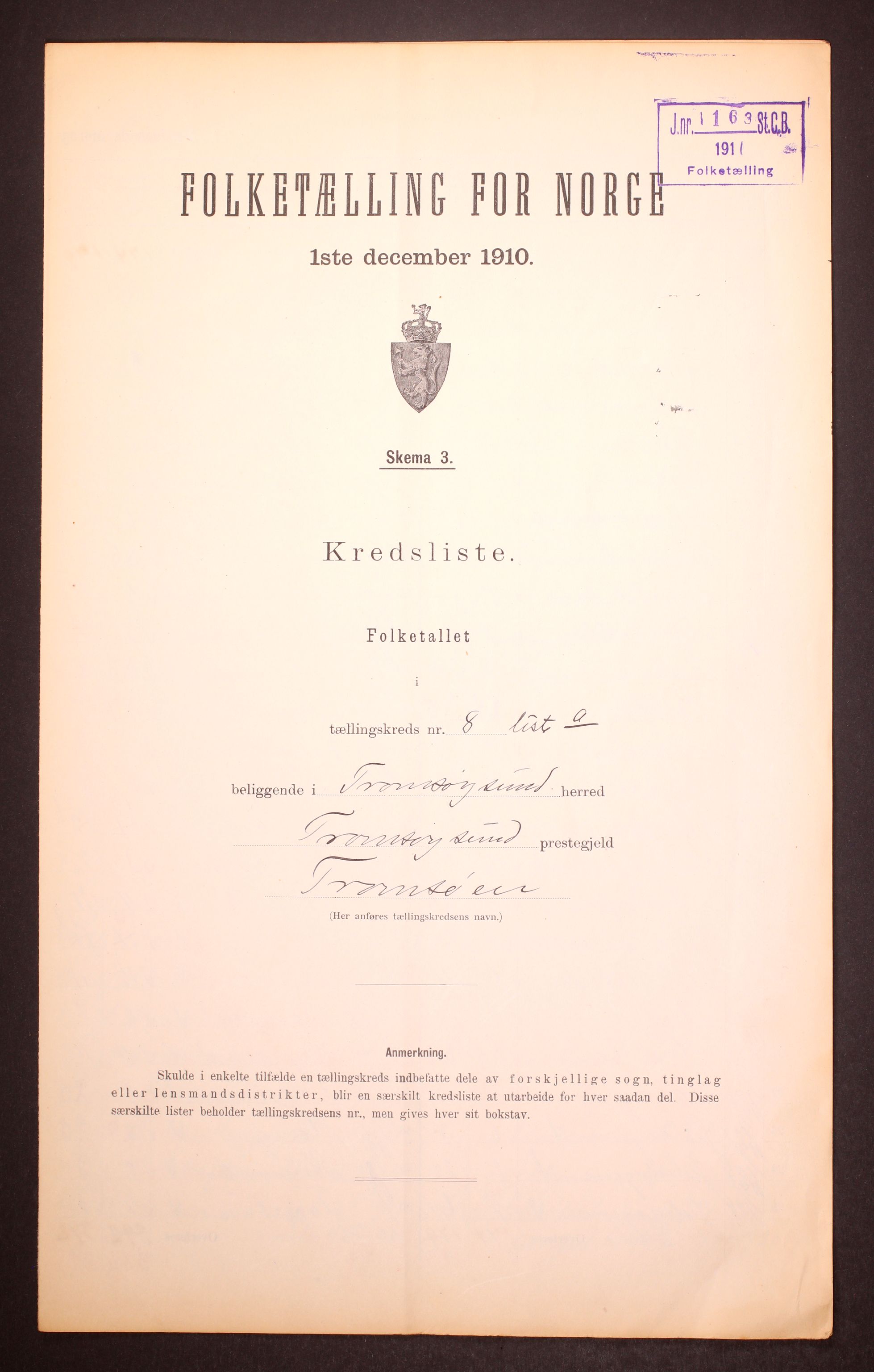 RA, Folketelling 1910 for 1934 Tromsøysund herred, 1910, s. 33