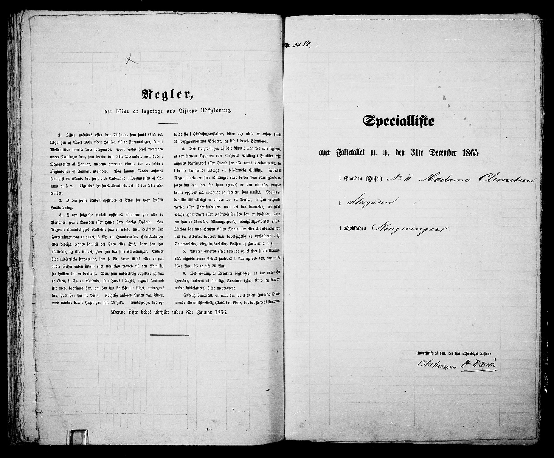 RA, Folketelling 1865 for 0402B Vinger prestegjeld, Kongsvinger kjøpstad, 1865, s. 46