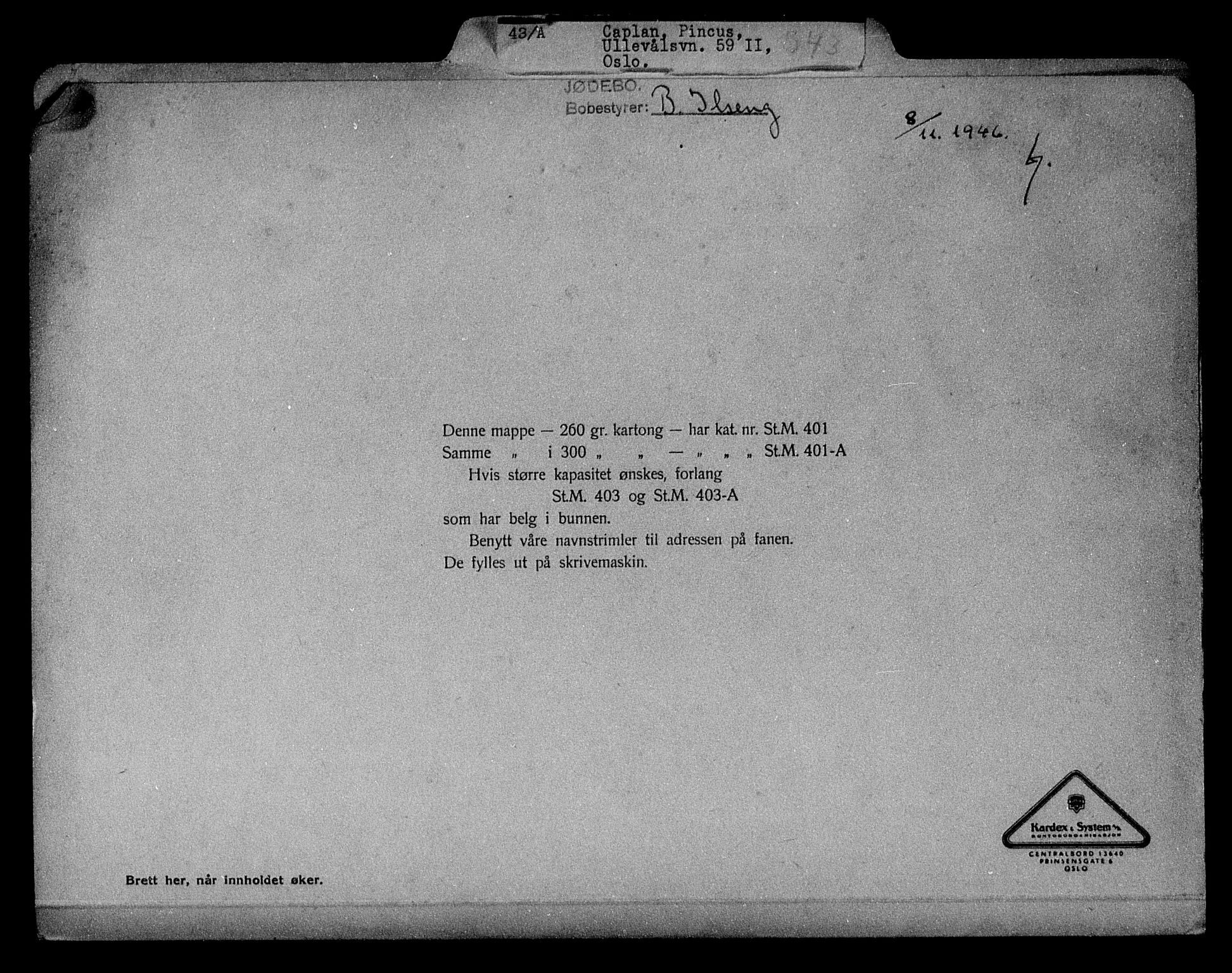 Justisdepartementet, Tilbakeføringskontoret for inndratte formuer, AV/RA-S-1564/H/Hc/Hcc/L0928: --, 1945-1947, s. 88
