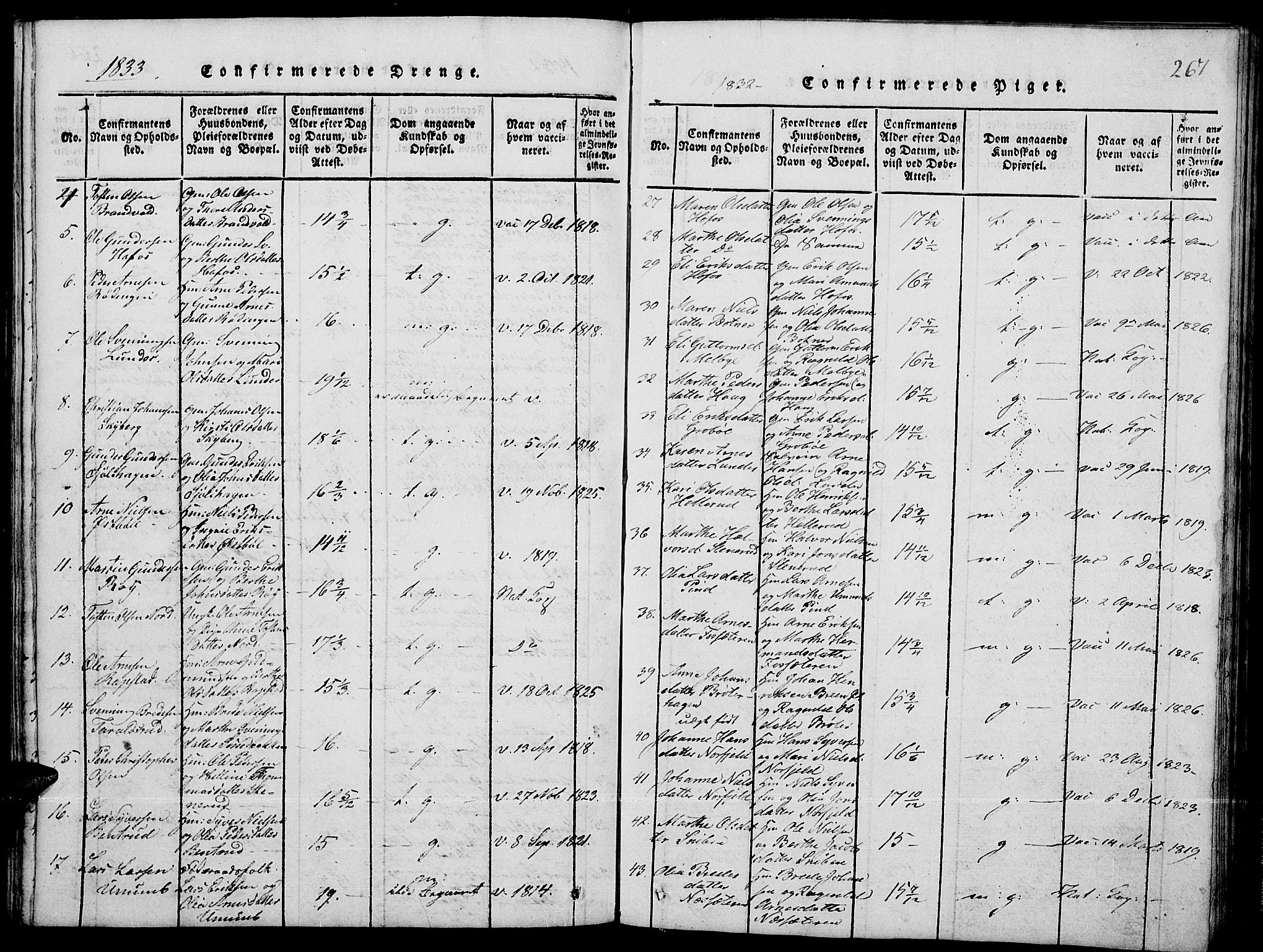 Grue prestekontor, AV/SAH-PREST-036/H/Ha/Hab/L0001: Klokkerbok nr. 1, 1814-1841, s. 267