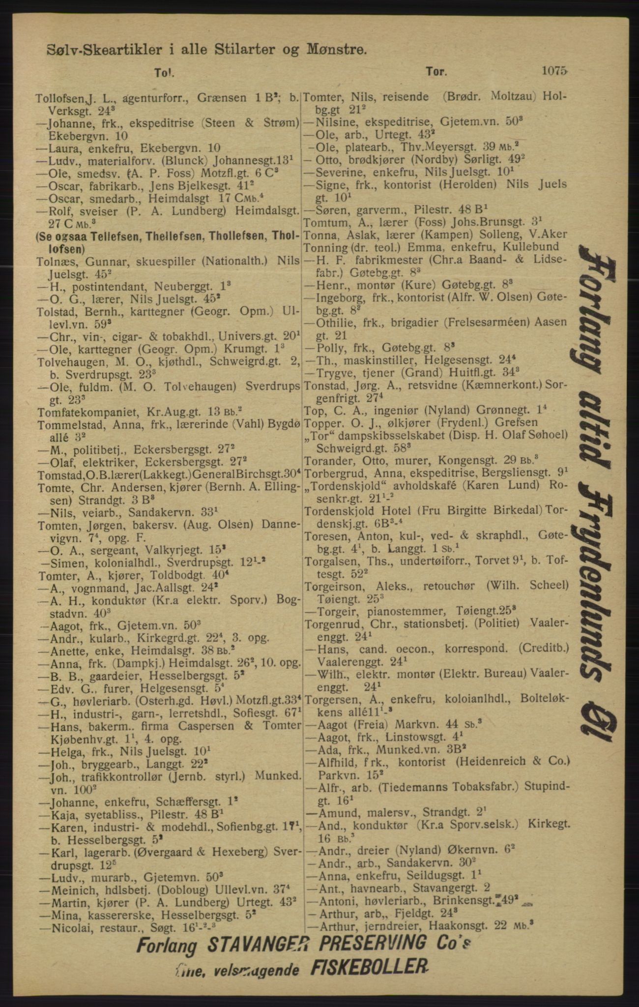 Kristiania/Oslo adressebok, PUBL/-, 1913, s. 1087