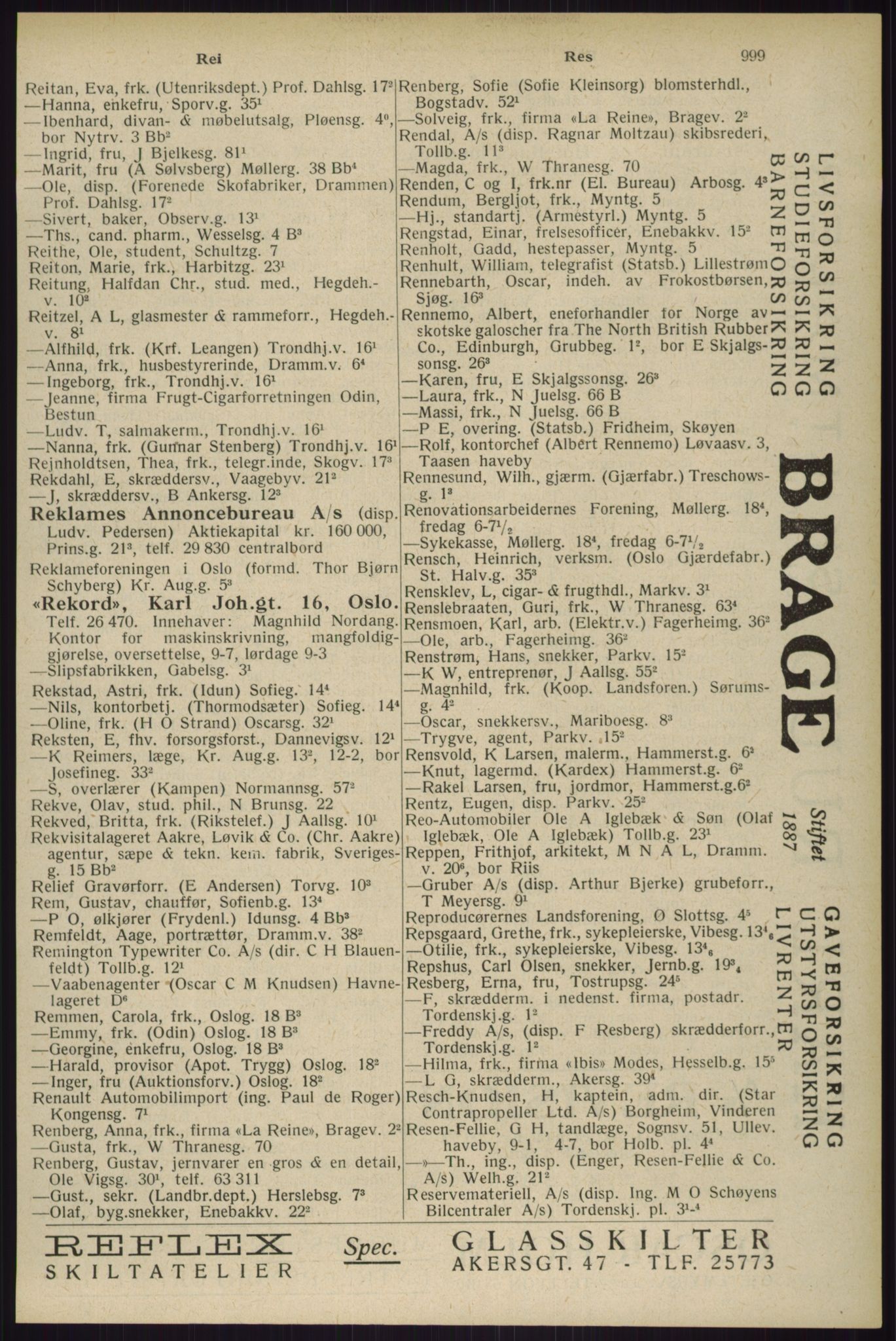Kristiania/Oslo adressebok, PUBL/-, 1929, s. 999