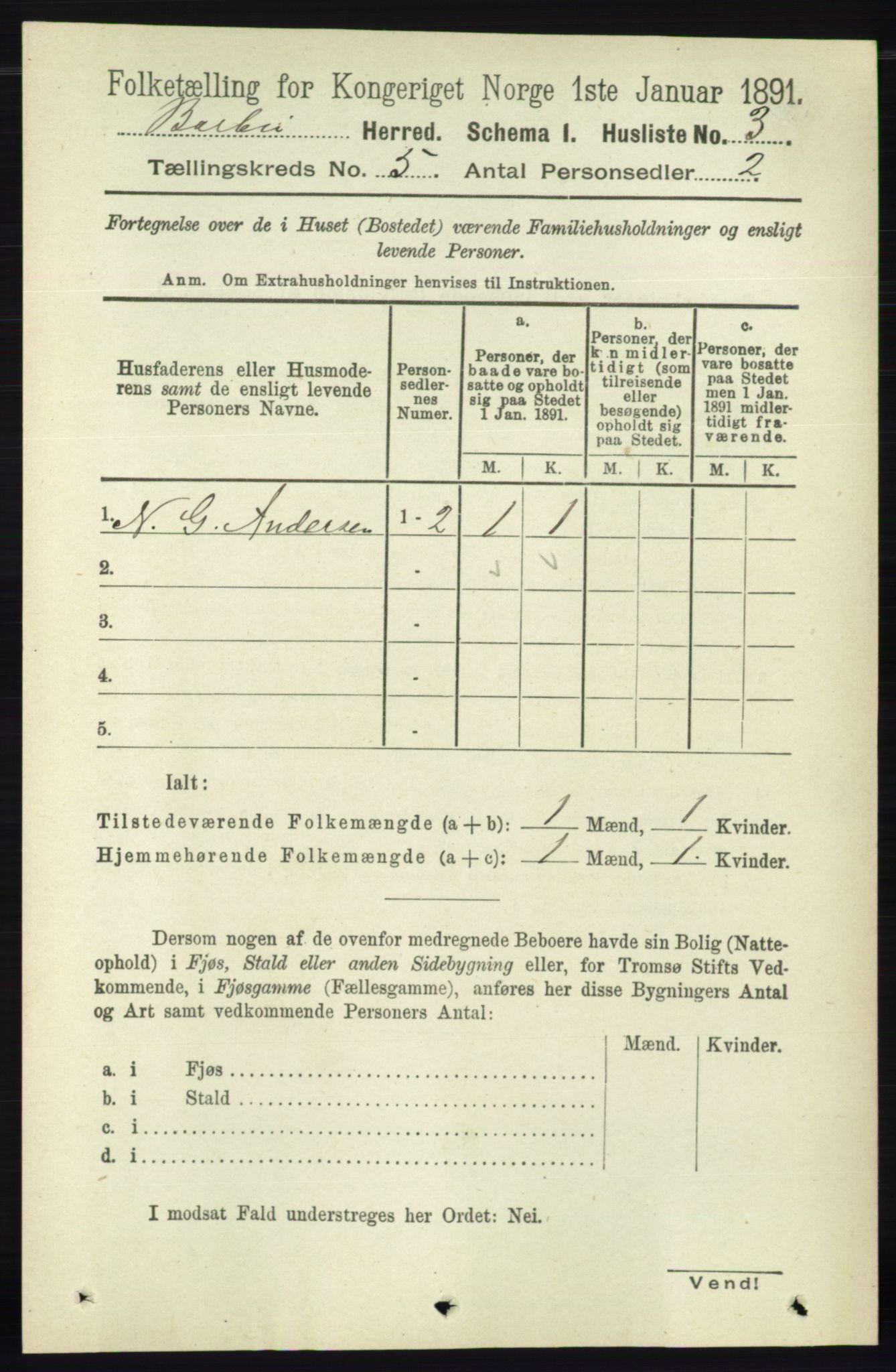 RA, Folketelling 1891 for 0990 Barbu herred, 1891, s. 3438