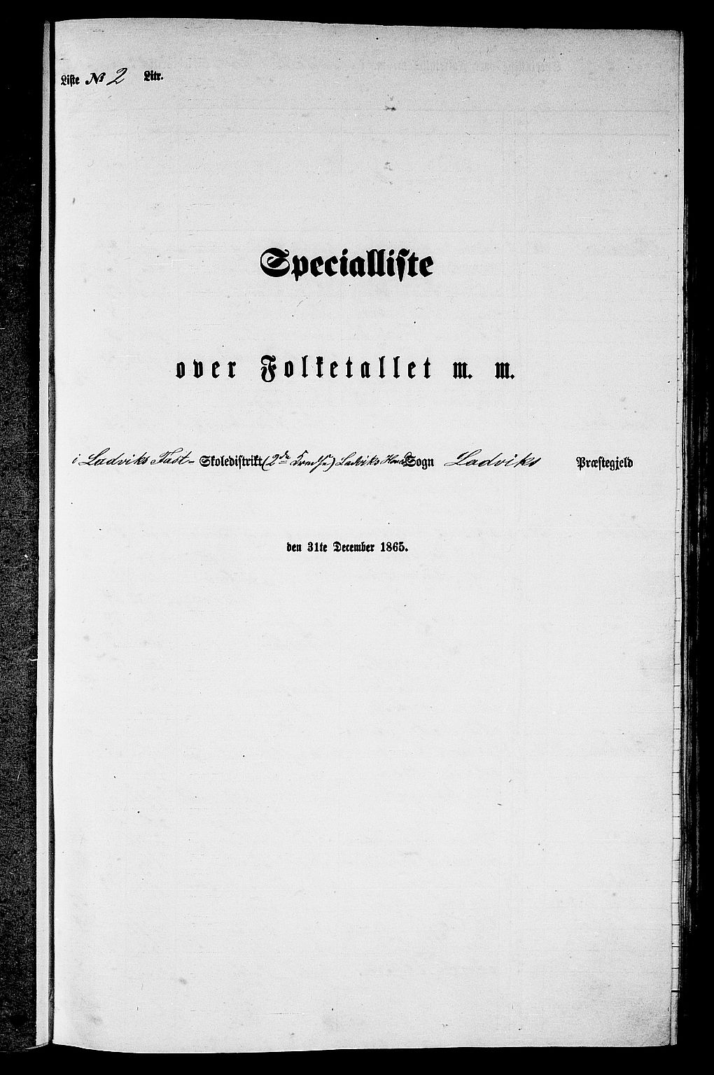 RA, Folketelling 1865 for 1415P Lavik prestegjeld, 1865, s. 24