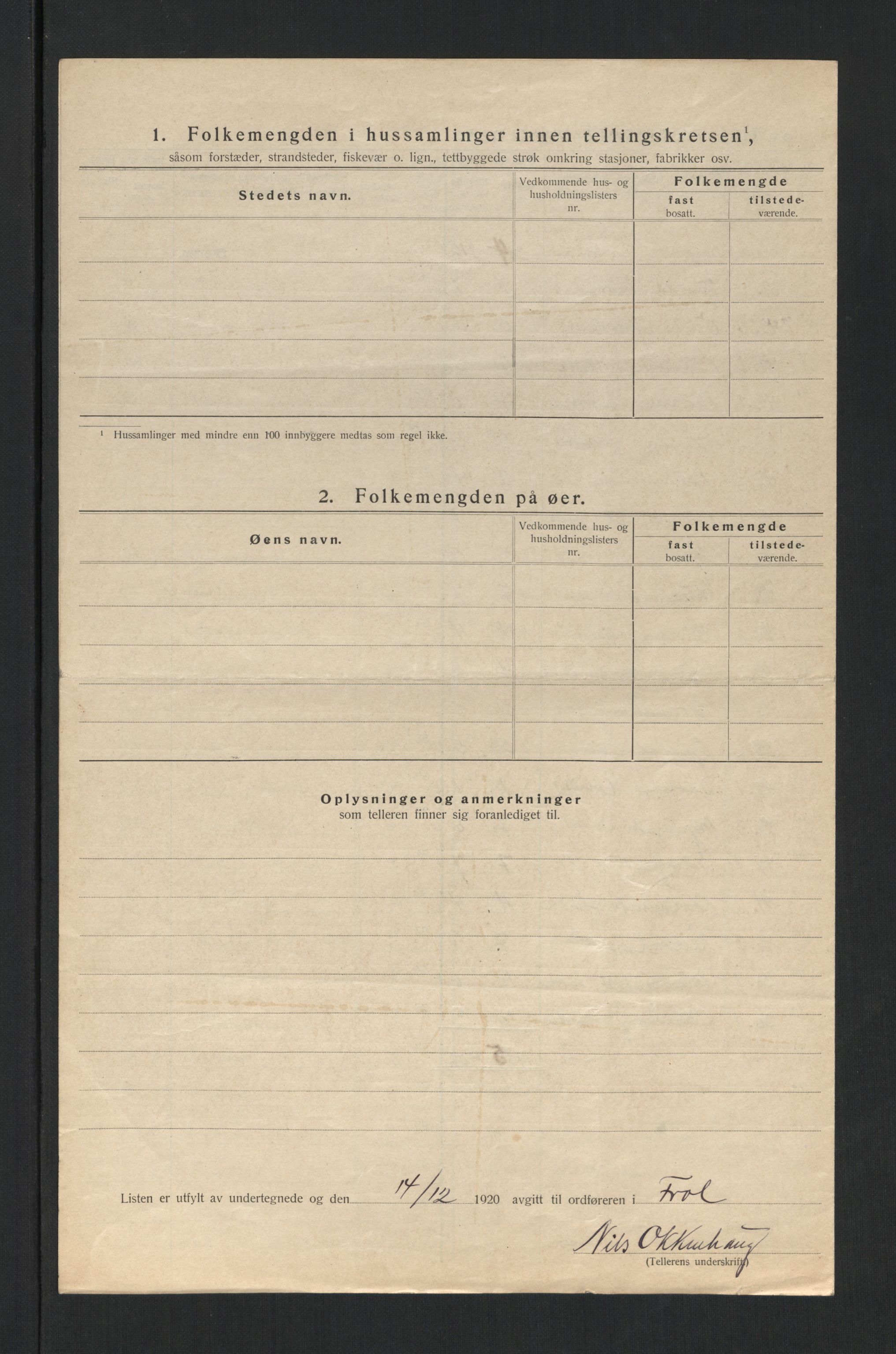 SAT, Folketelling 1920 for 1720 Frol herred, 1920, s. 26