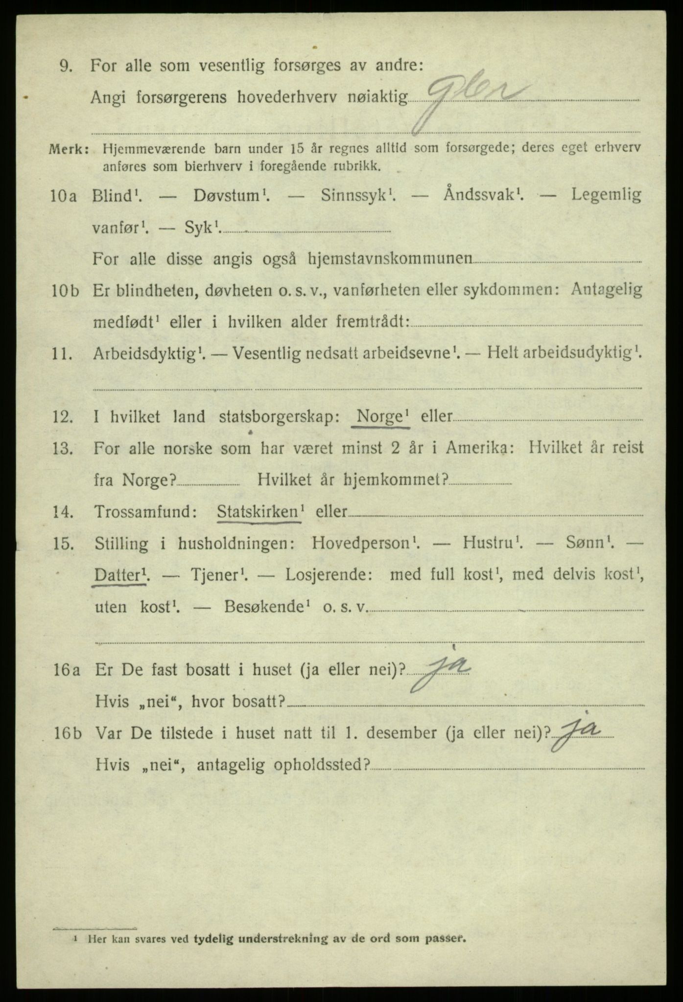 SAB, Folketelling 1920 for 1240 Strandvik herred, 1920, s. 3965