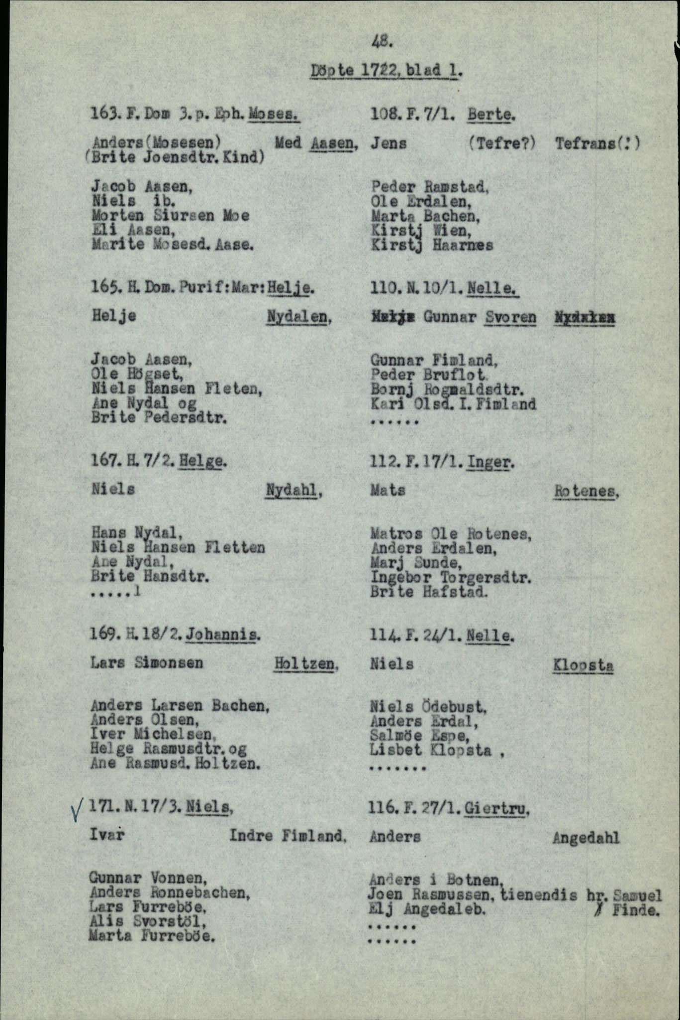 Samling av fulltekstavskrifter, SAB/FULLTEKST/B/14/0006: Førde sokneprestembete, ministerialbok nr. A 1, 1720-1727, s. 49