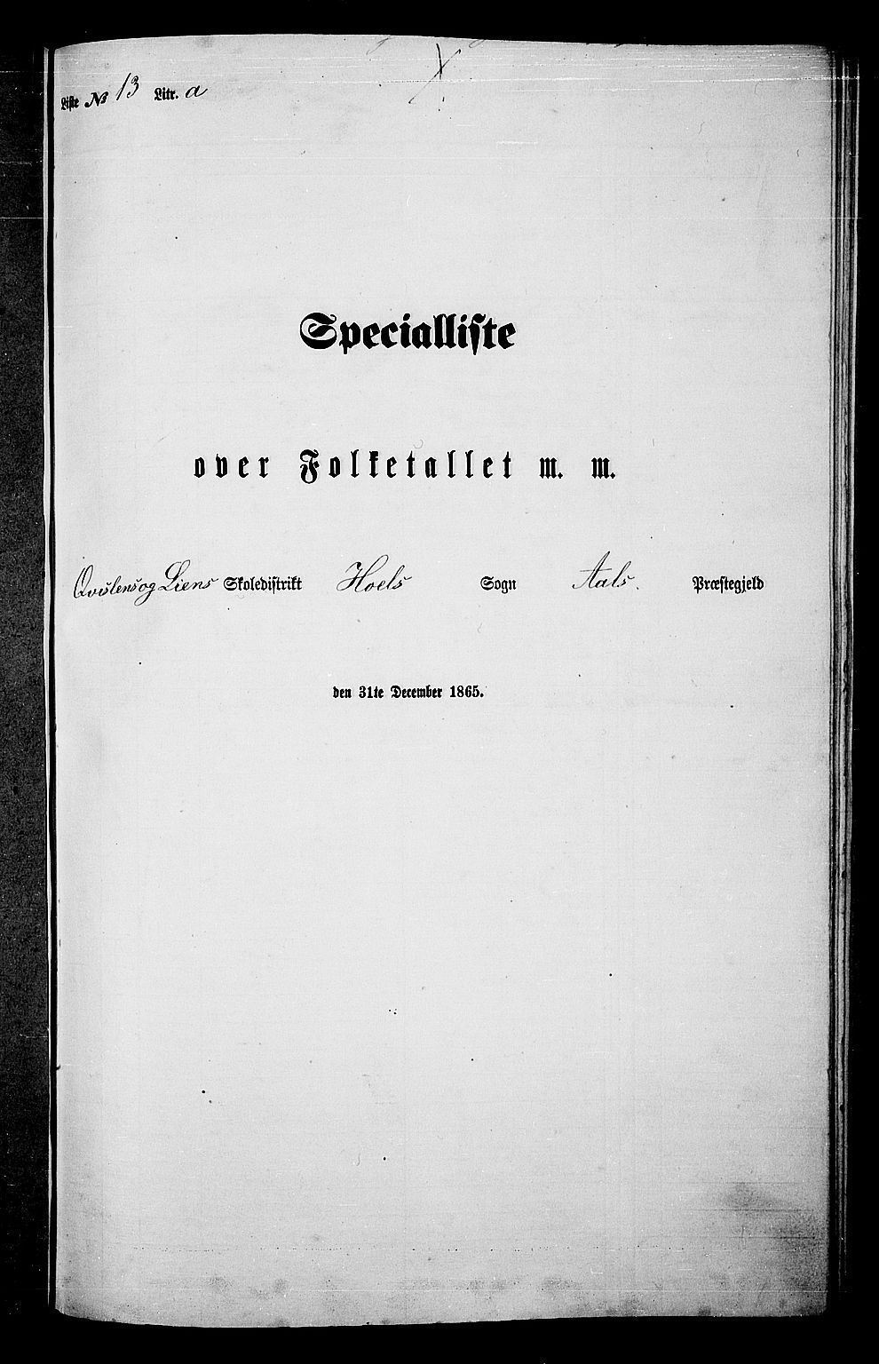 RA, Folketelling 1865 for 0619P Ål prestegjeld, 1865, s. 225