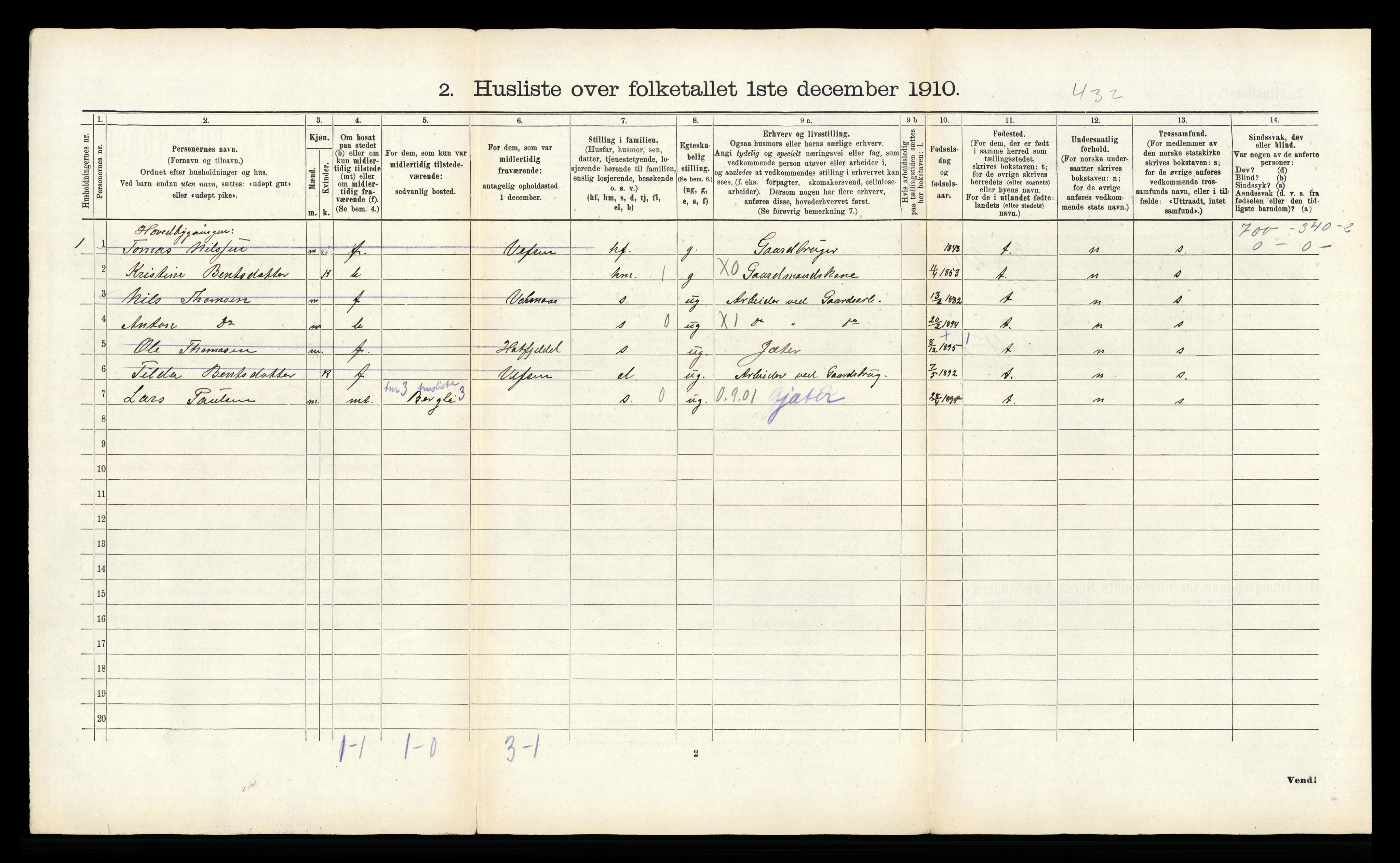 RA, Folketelling 1910 for 1826 Hattfjelldal herred, 1910, s. 138