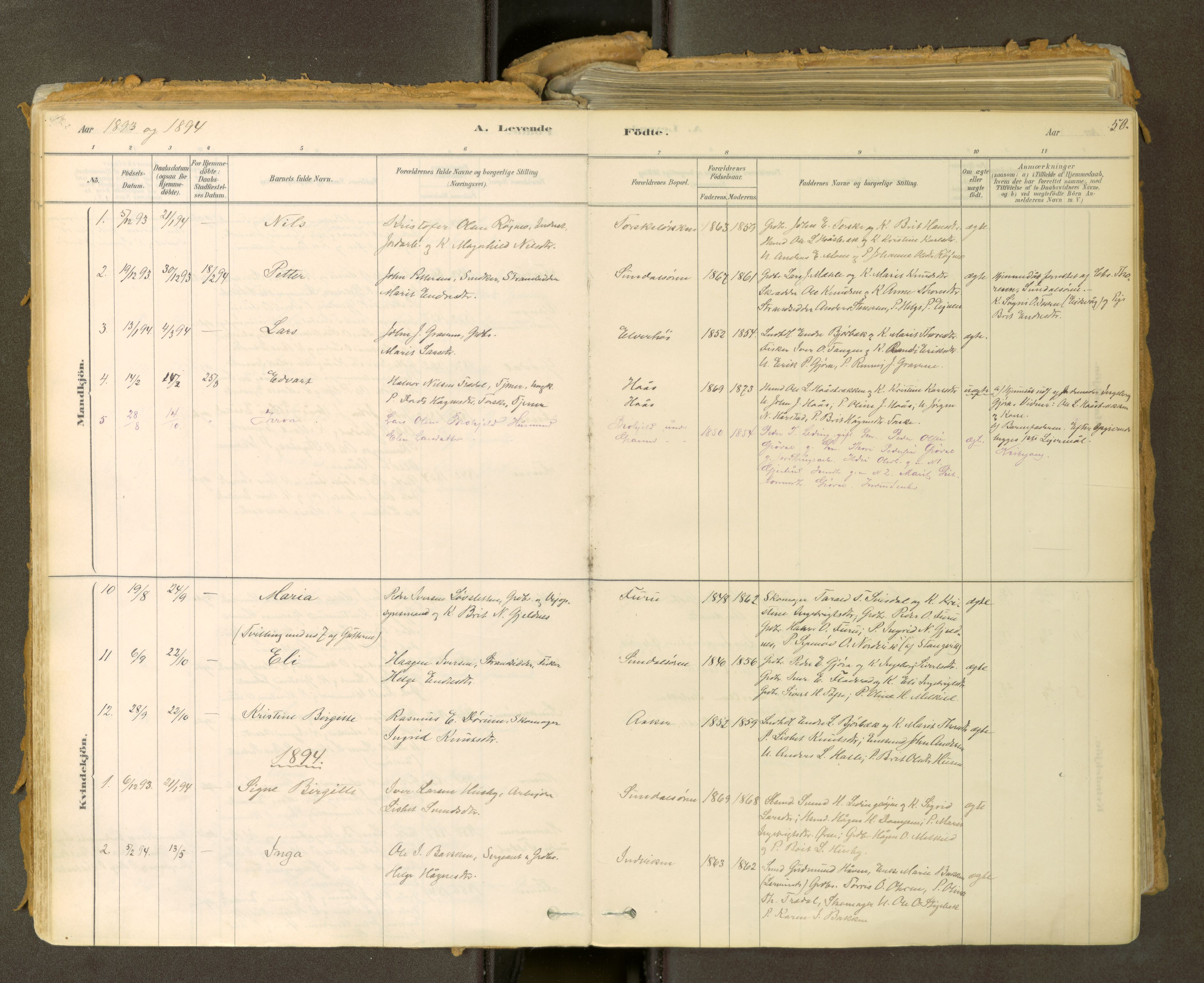 Sunndal sokneprestkontor, AV/SAT-A-1085/1/I/I1/I1a: Ministerialbok nr. 2, 1877-1914, s. 50