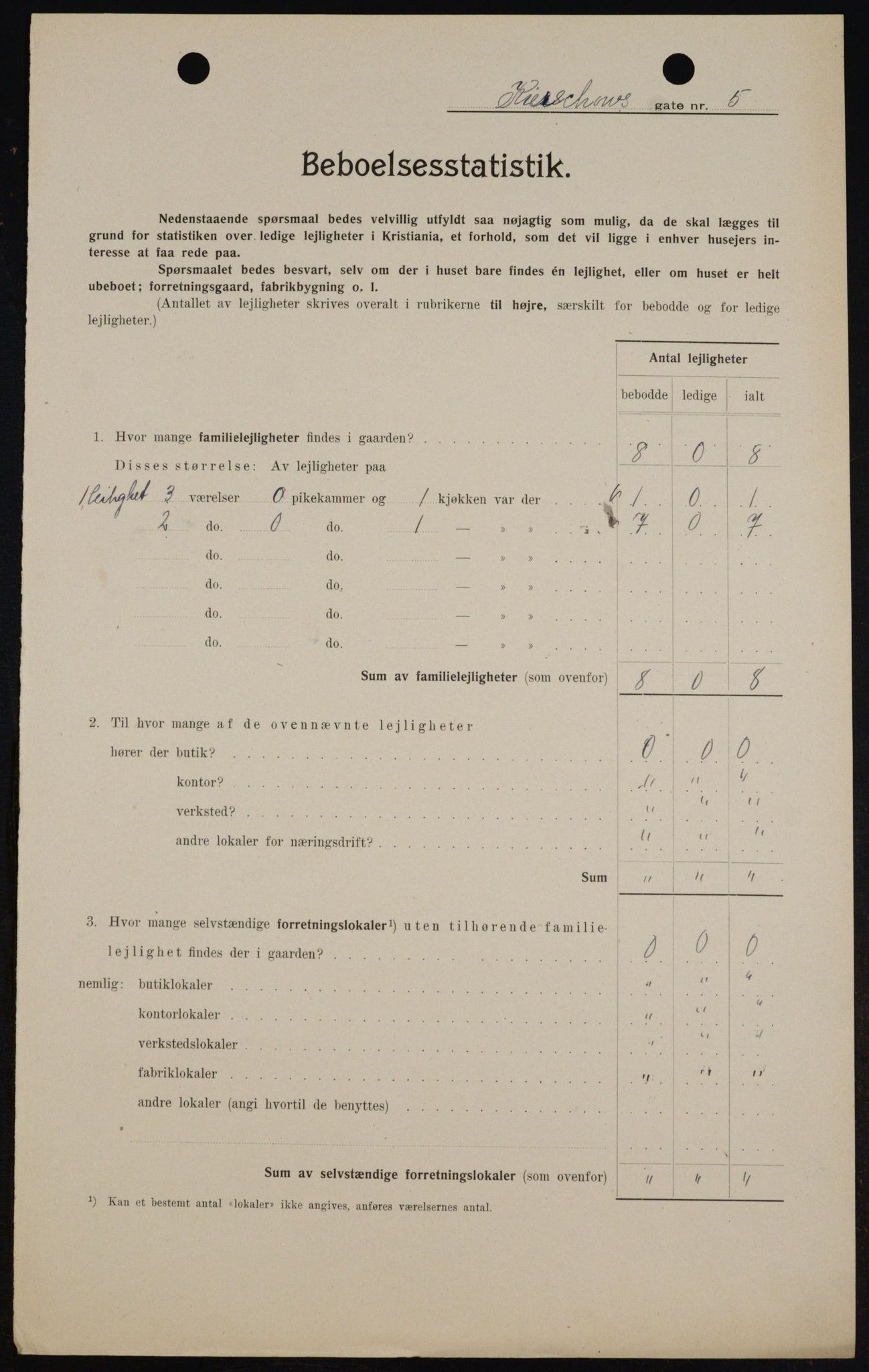 OBA, Kommunal folketelling 1.2.1909 for Kristiania kjøpstad, 1909, s. 45112