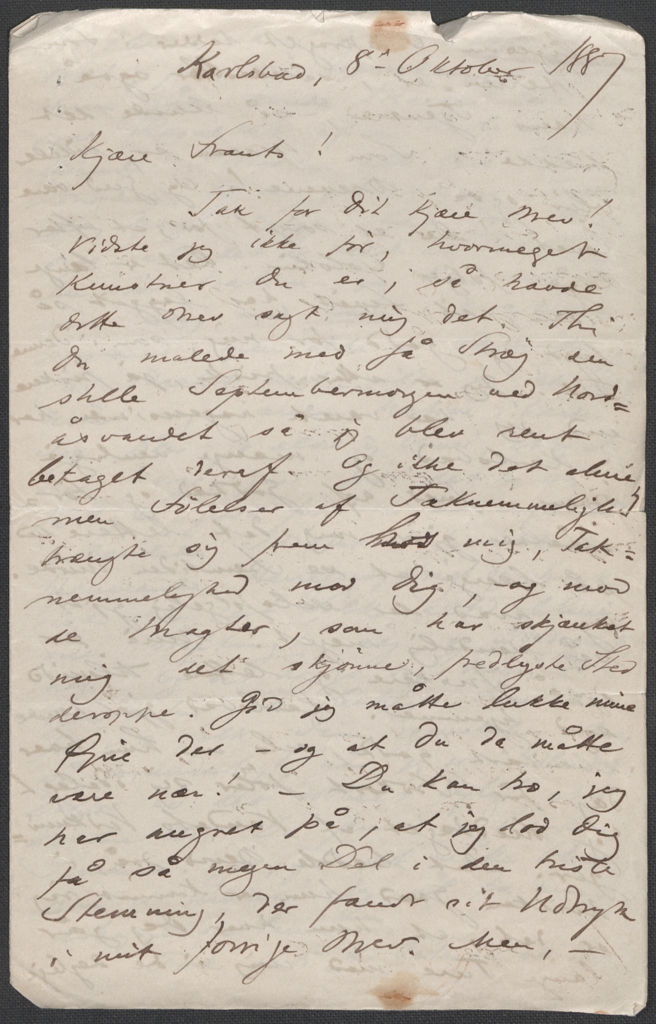 Beyer, Frants, RA/PA-0132/F/L0001: Brev fra Edvard Grieg til Frantz Beyer og "En del optegnelser som kan tjene til kommentar til brevene" av Marie Beyer, 1872-1907, s. 213