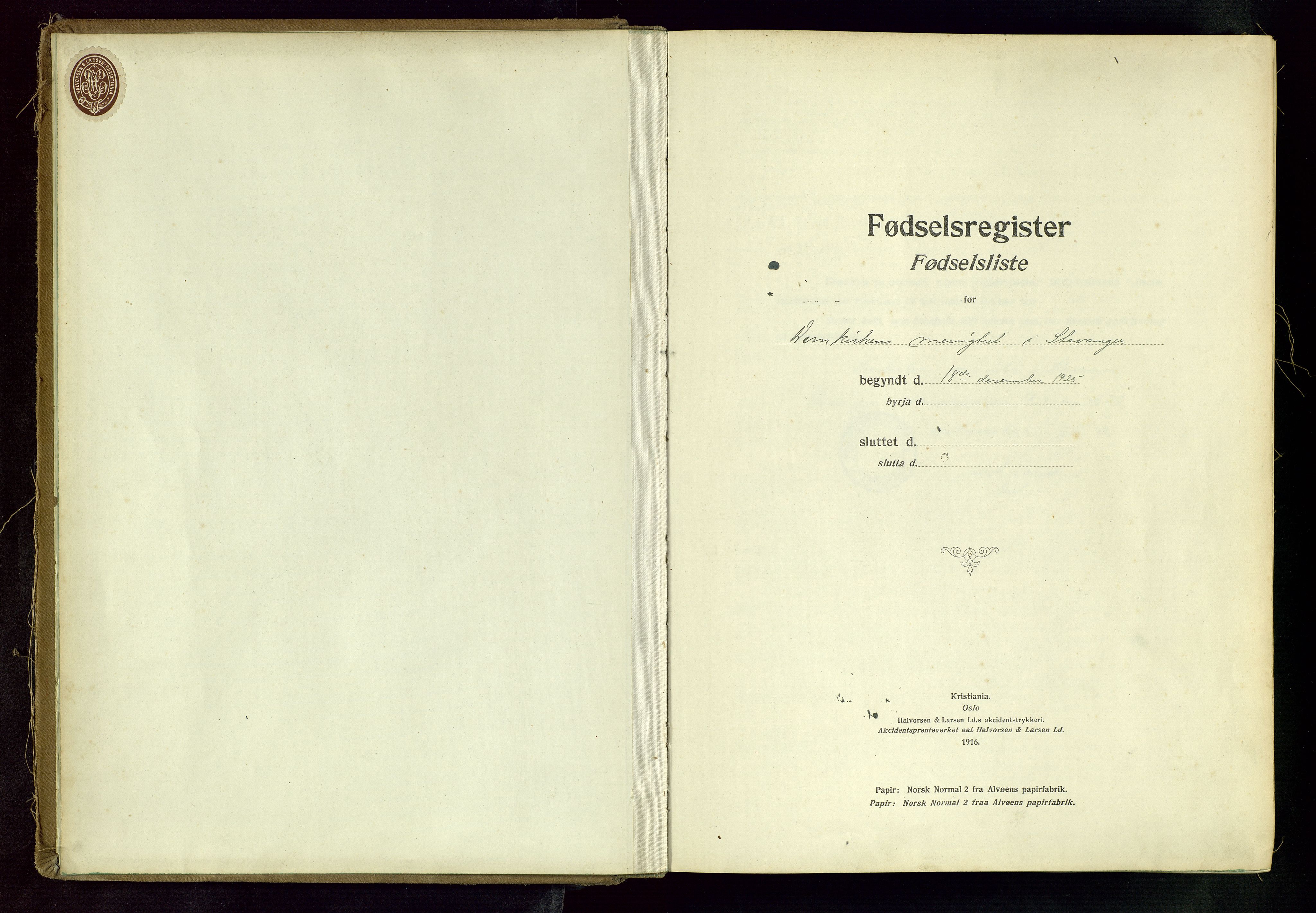 Domkirken sokneprestkontor, SAST/A-101812/002/A/L0001: Fødselsregister nr. 1, 1925-1932