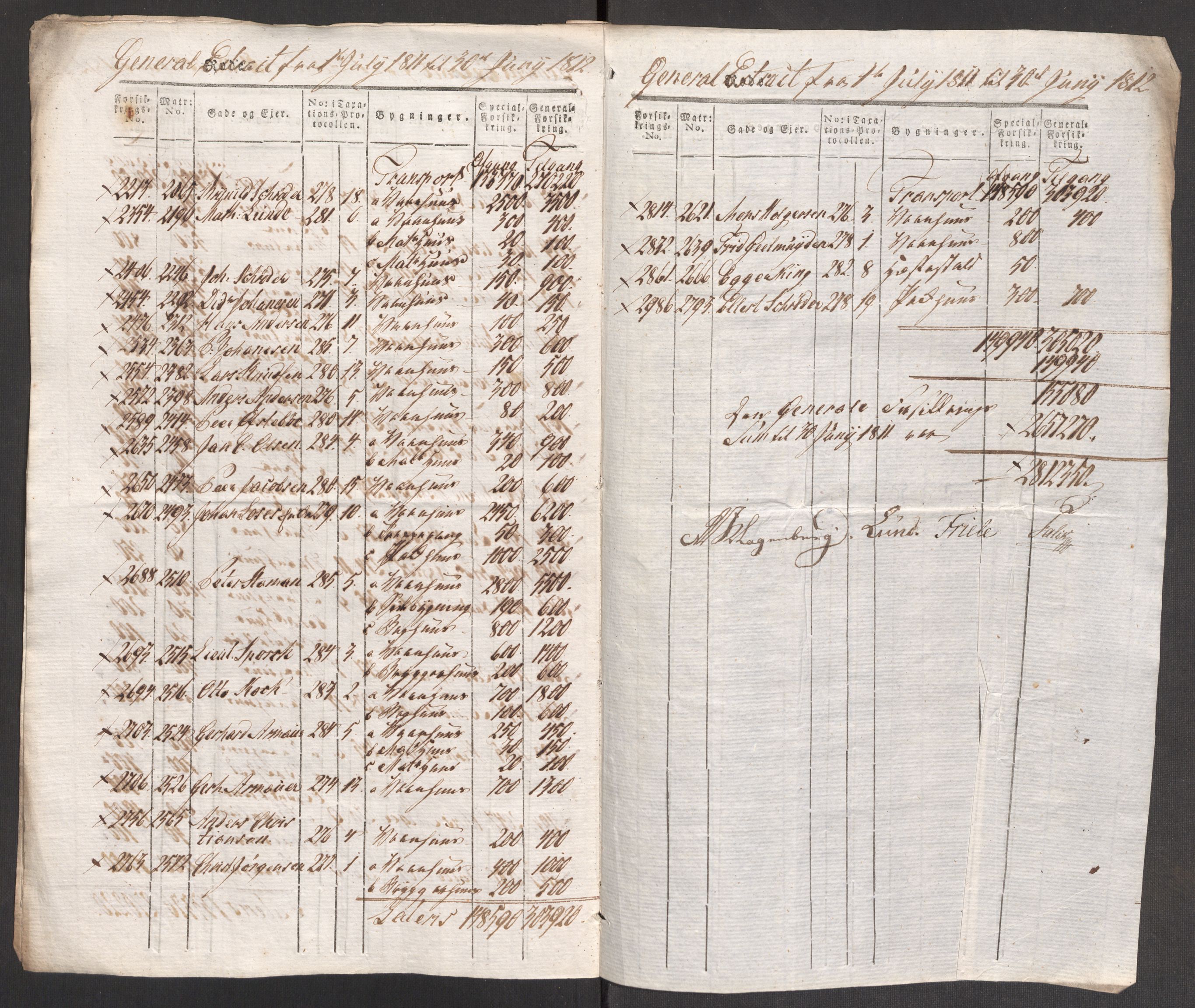 Kommersekollegiet, Brannforsikringskontoret 1767-1814, AV/RA-EA-5458/F/Fa/L0007/0004: Bergen / Dokumenter, 1807-1817