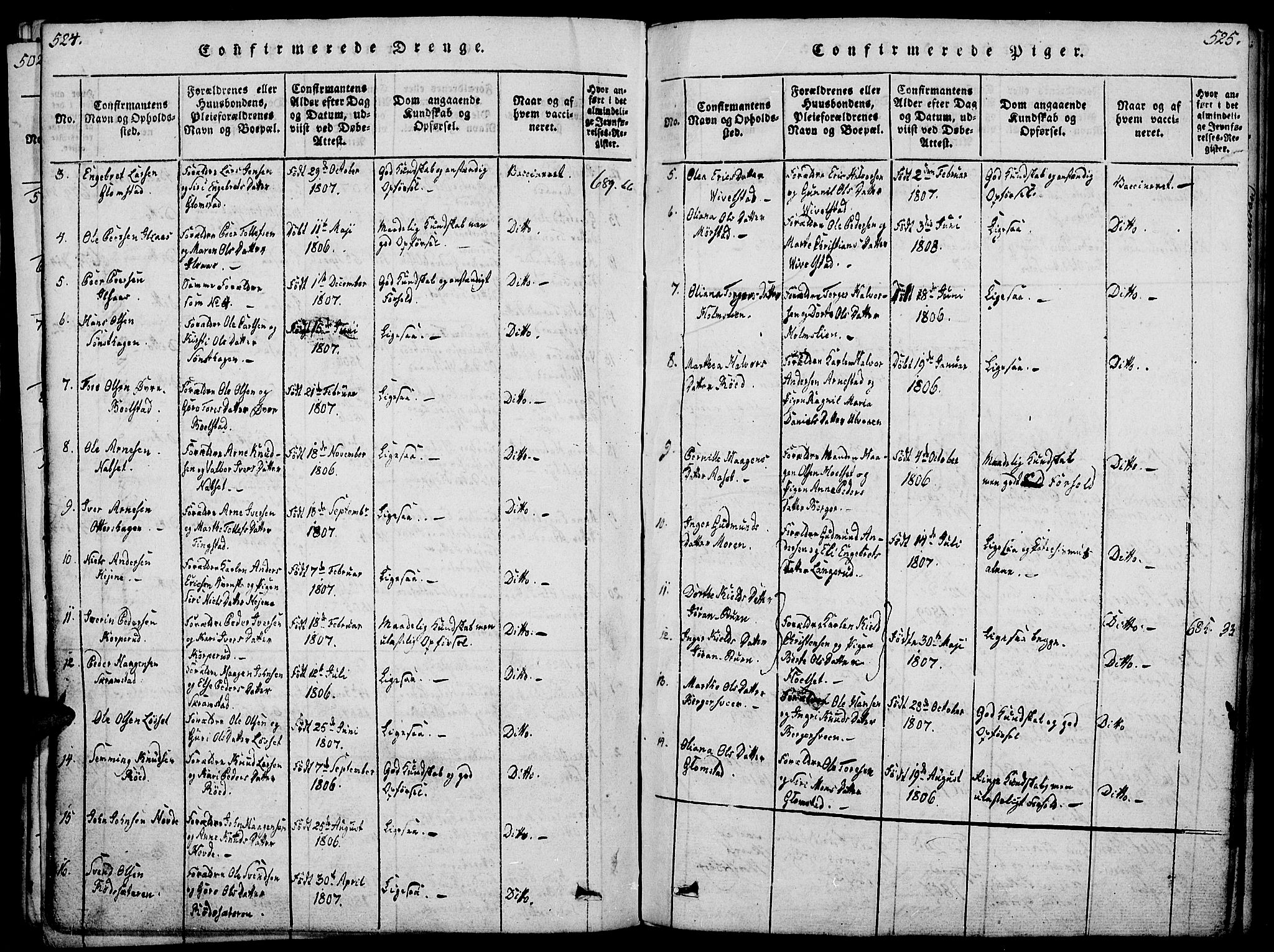 Åmot prestekontor, Hedmark, AV/SAH-PREST-056/H/Ha/Haa/L0005: Ministerialbok nr. 5, 1815-1841, s. 524-525