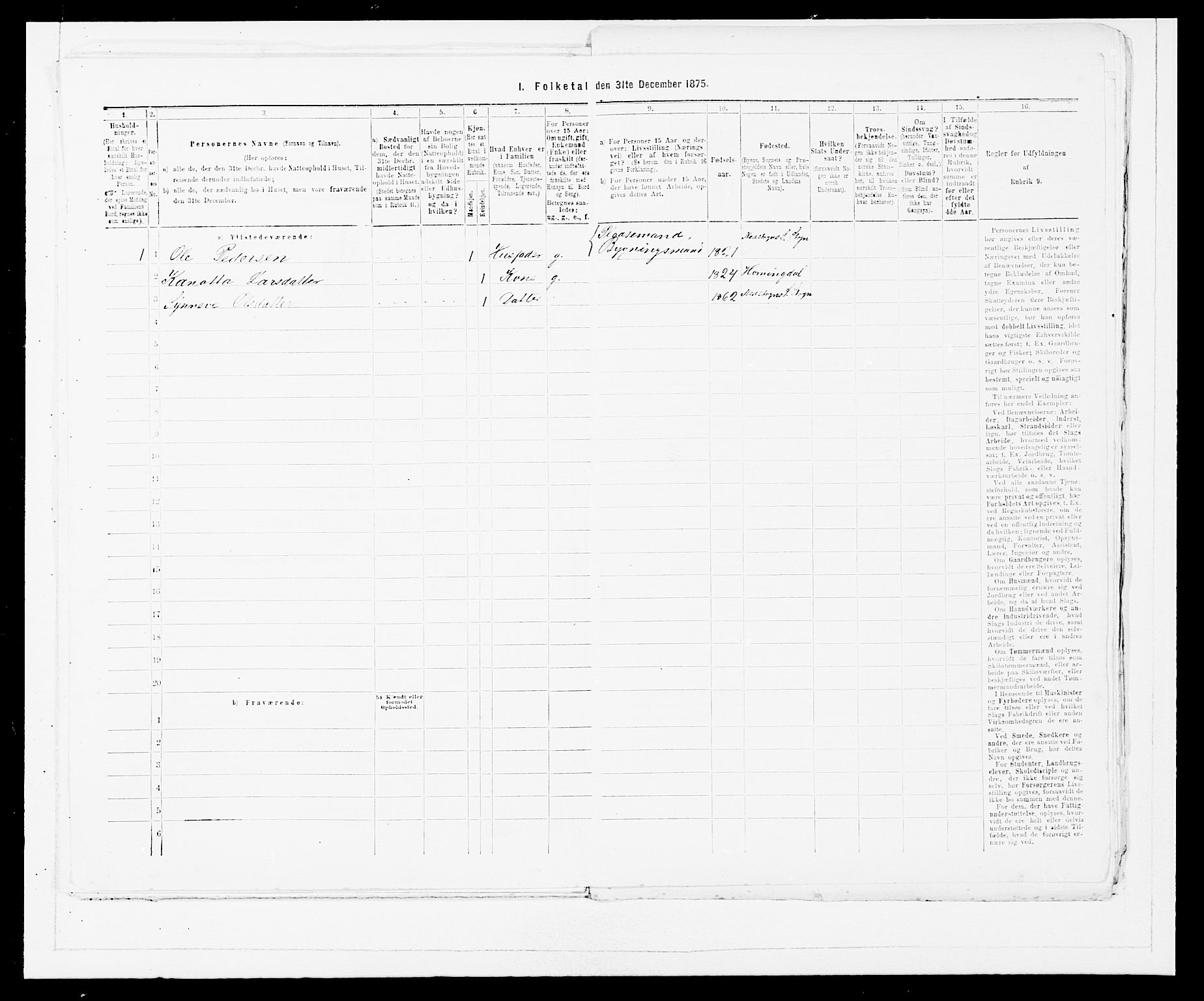 SAB, Folketelling 1875 for 1448P Stryn prestegjeld, 1875, s. 85