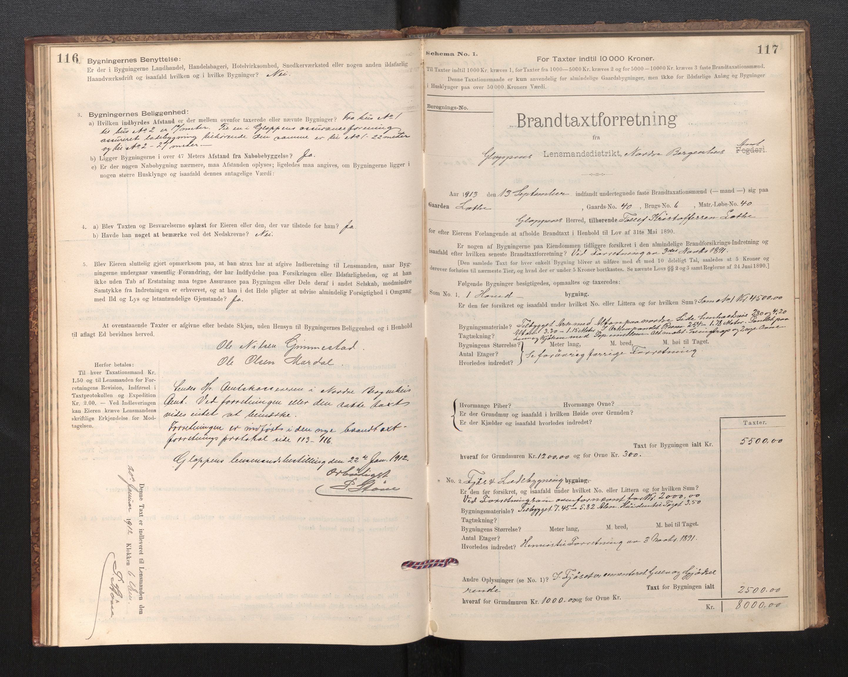 Lensmannen i Gloppen og Breim, SAB/A-27801/0012/L0003: Branntakstprotokoll, skjematakst, 1894-1931, s. 116-117