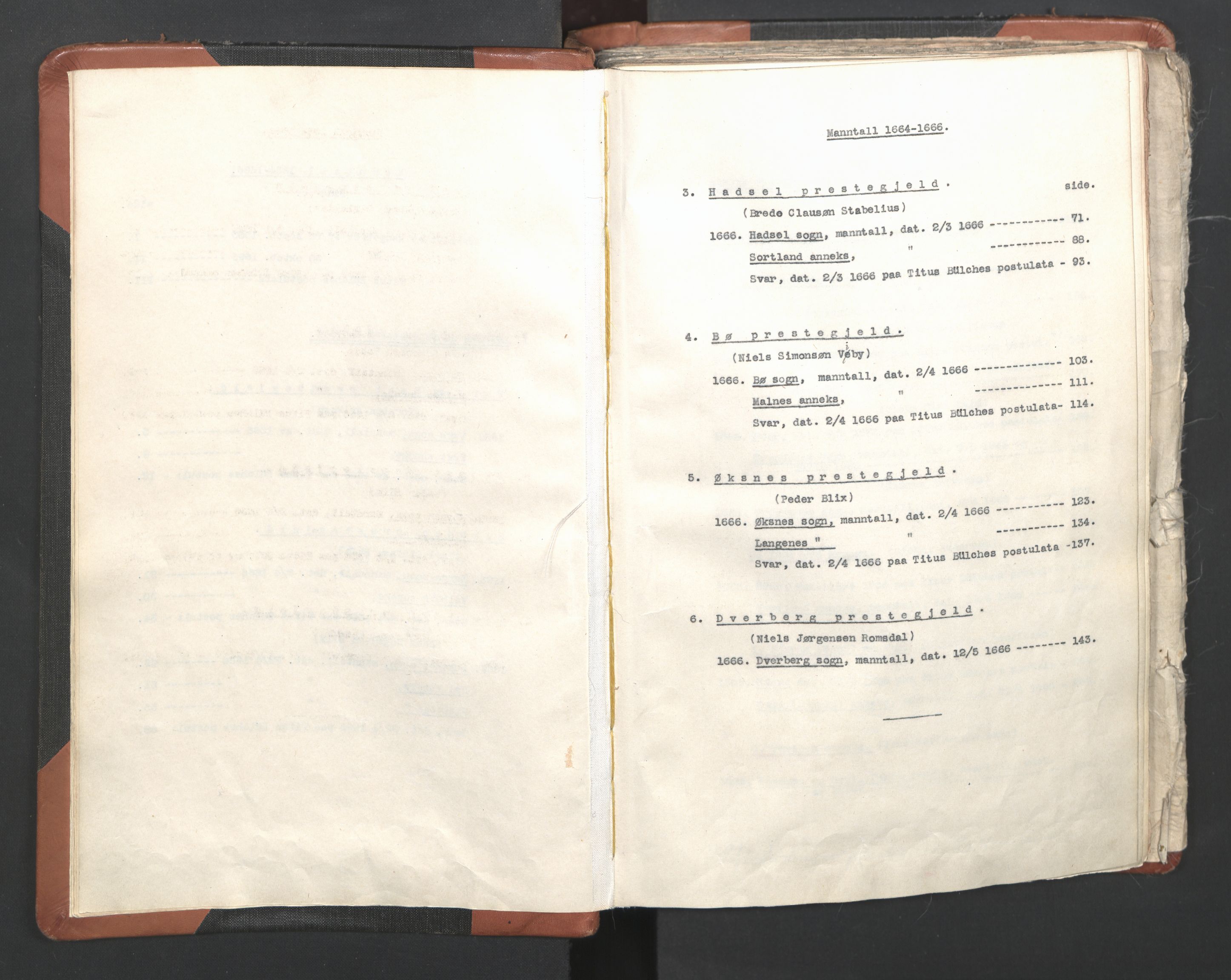 RA, Sogneprestenes manntall 1664-1666, nr. 36: Lofoten og Vesterålen prosti, Senja prosti og Troms prosti, 1664-1666