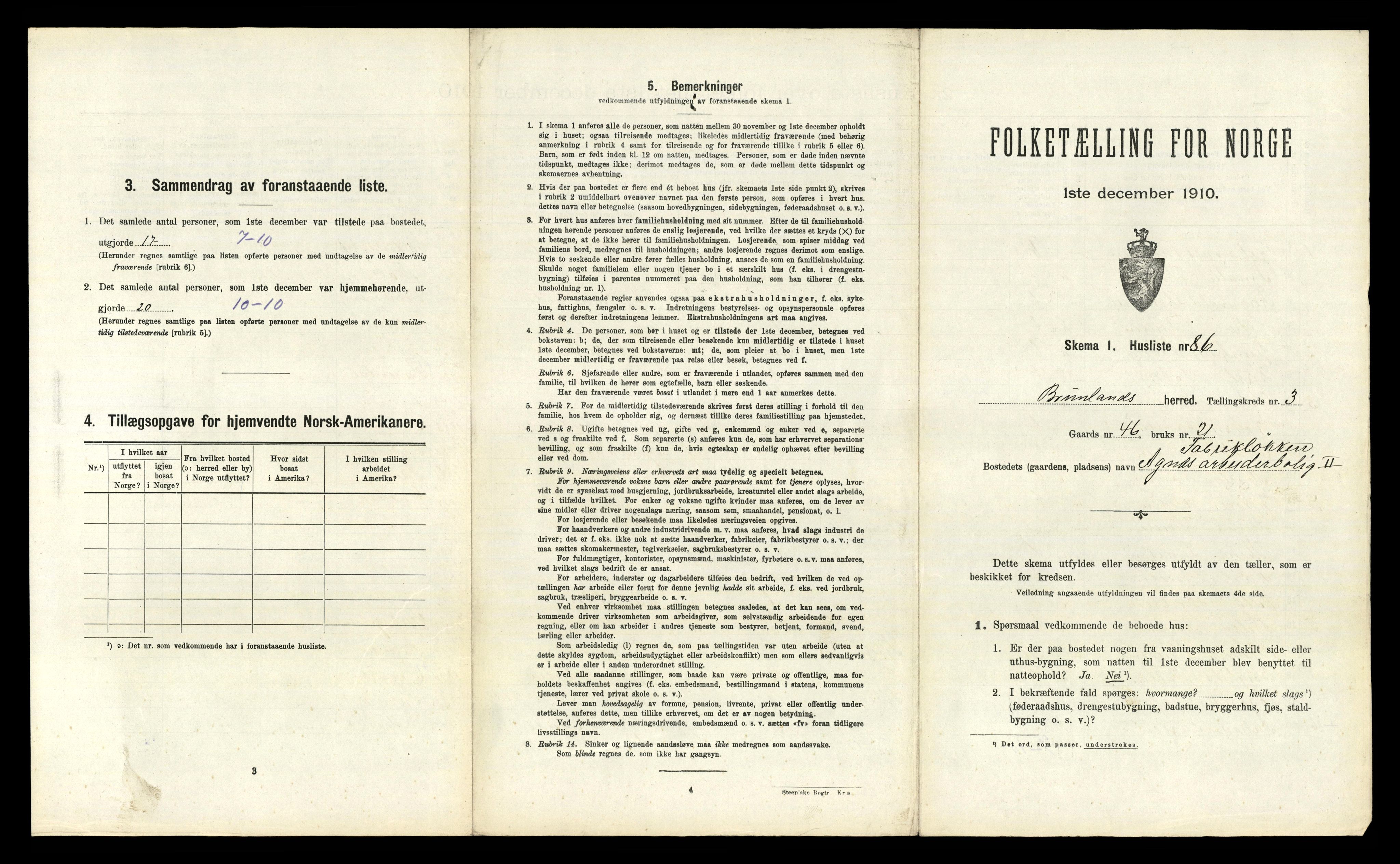 RA, Folketelling 1910 for 0726 Brunlanes herred, 1910, s. 565