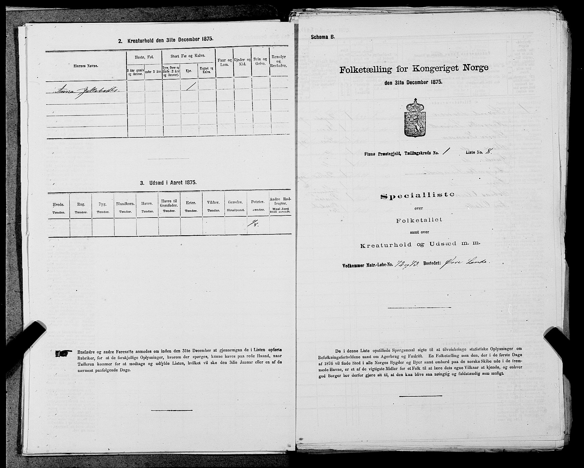 SAST, Folketelling 1875 for 1141P Finnøy prestegjeld, 1875, s. 51