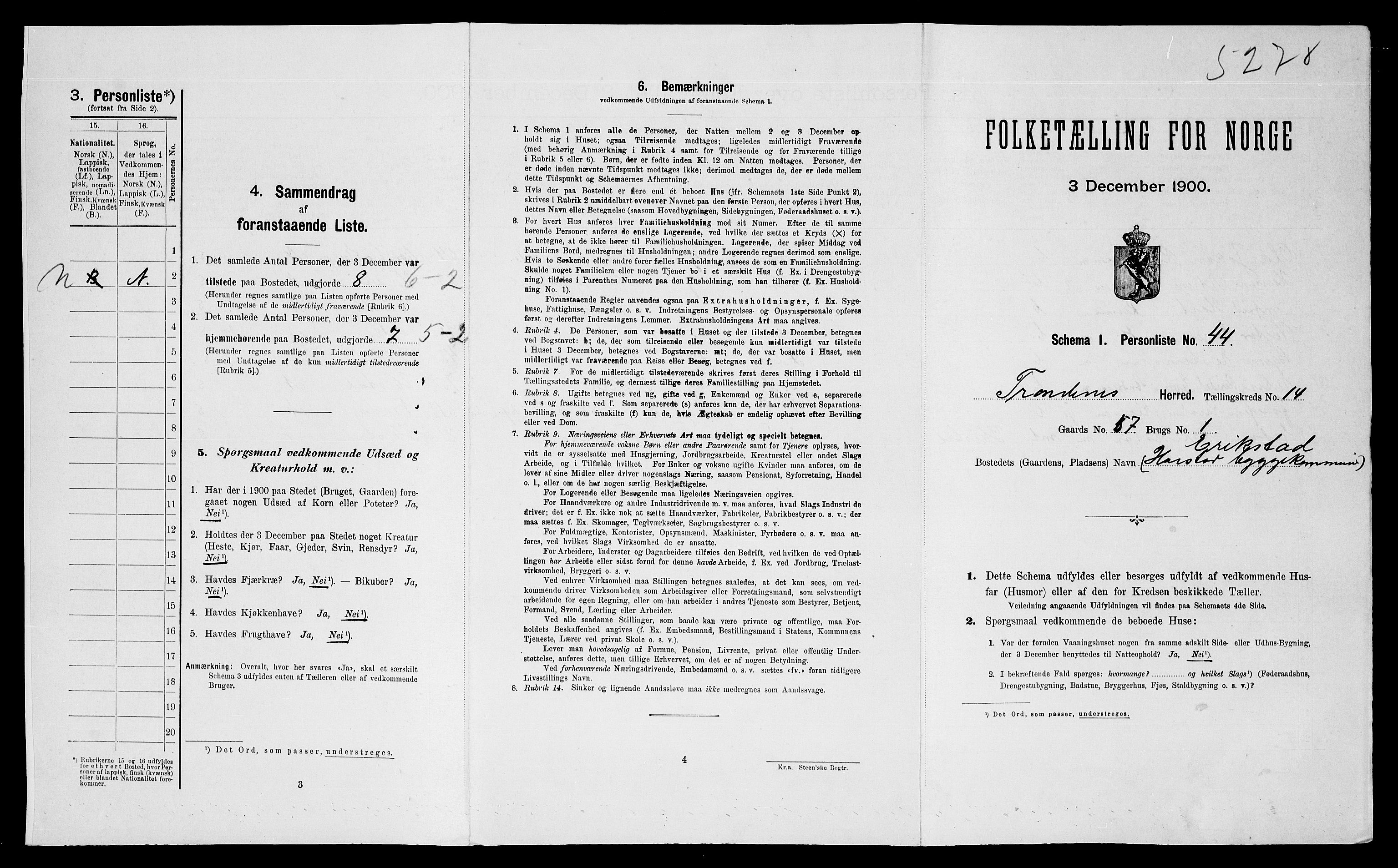 SATØ, Folketelling 1900 for 1914 Trondenes herred, 1900, s. 1538