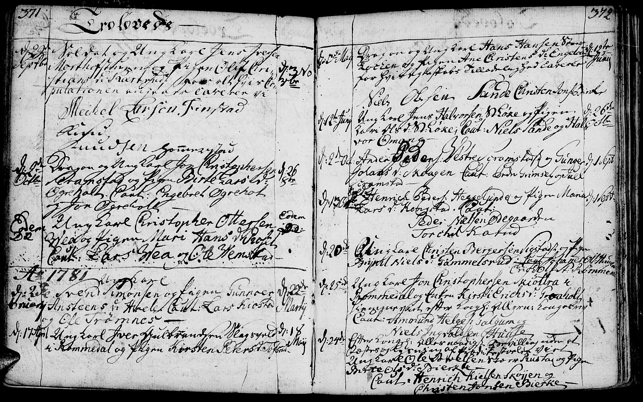 Løten prestekontor, AV/SAH-PREST-022/K/Ka/L0003: Ministerialbok nr. 3, 1773-1800, s. 371-372