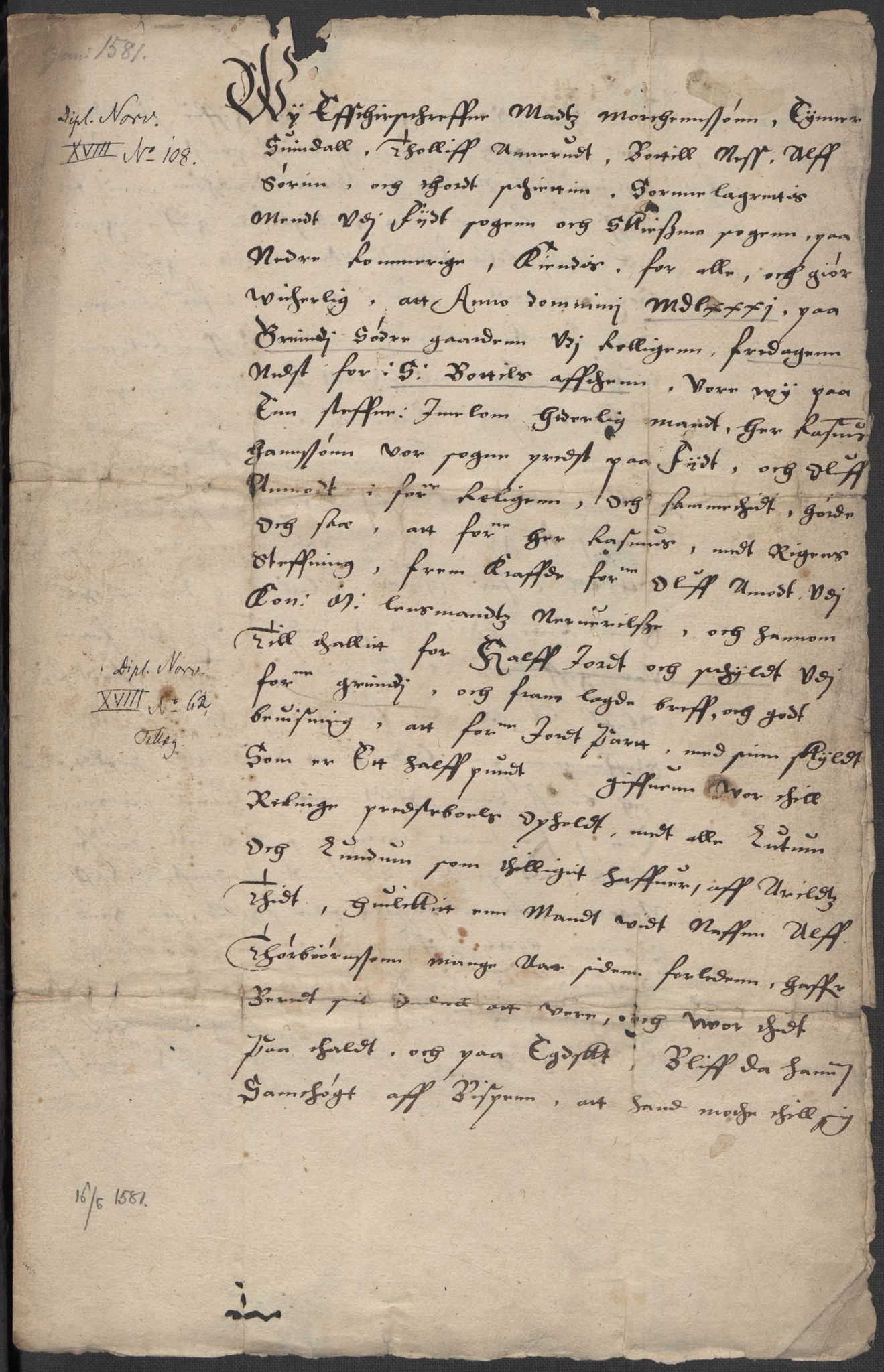 Riksarkivets diplomsamling, AV/RA-EA-5965/F15/L0008: Prestearkiv - Akershus, 1581-1619, s. 11