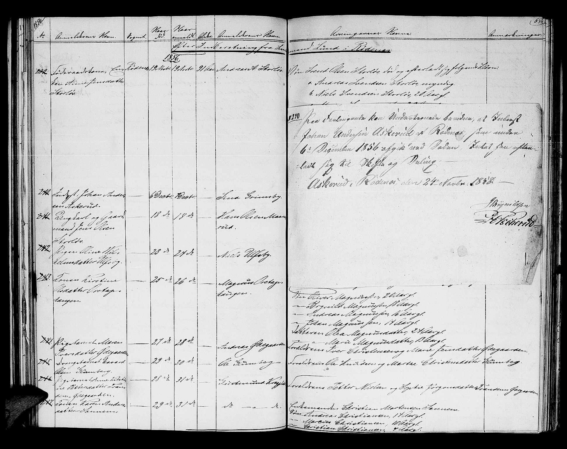 Rakkestad sorenskriveri, SAO/A-10686/H/Ha/Haa/L0002: Dødsanmeldelsesprotokoller, 1854-1860, s. 65