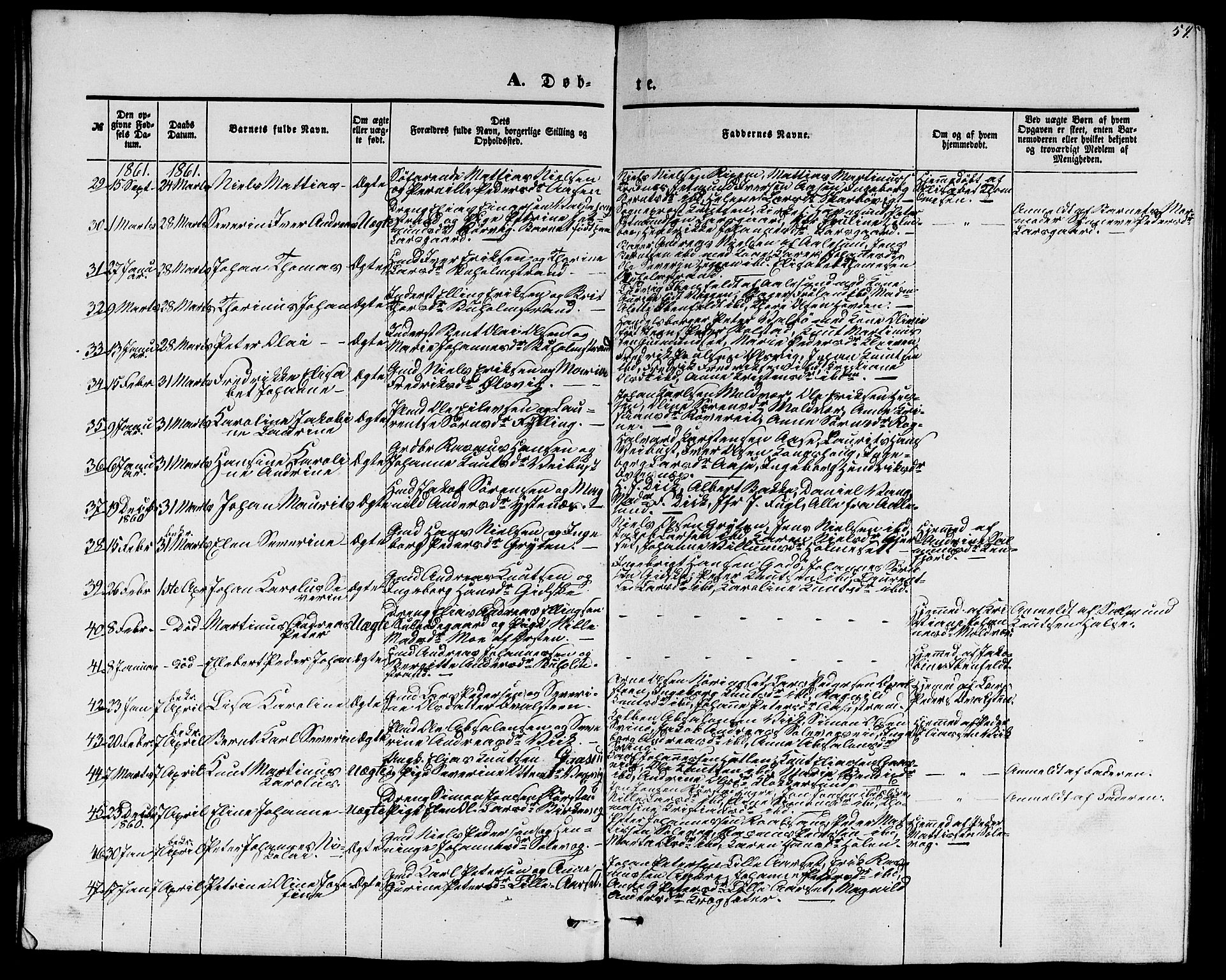 Ministerialprotokoller, klokkerbøker og fødselsregistre - Møre og Romsdal, AV/SAT-A-1454/528/L0427: Klokkerbok nr. 528C08, 1855-1864, s. 54