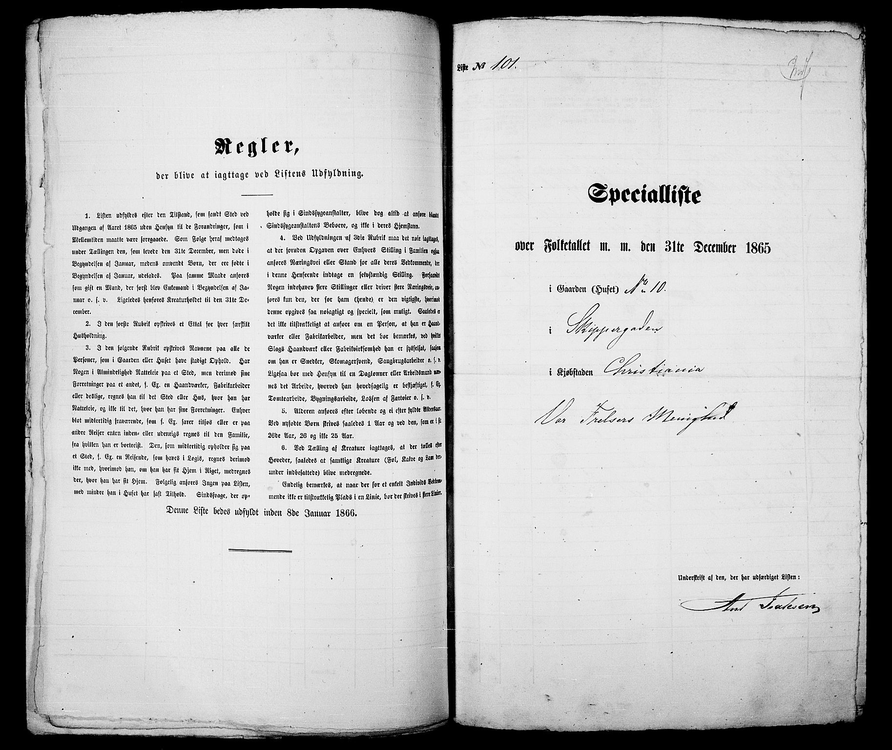 RA, Folketelling 1865 for 0301 Kristiania kjøpstad, 1865, s. 349