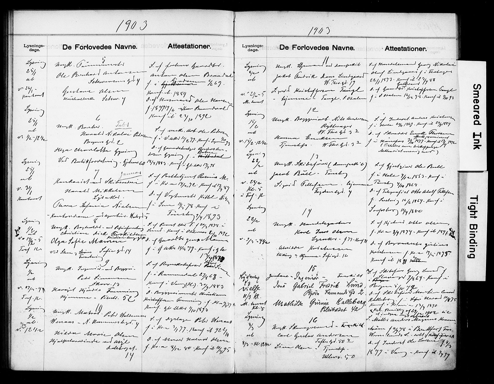 Gamle Aker prestekontor Kirkebøker, AV/SAO-A-10617a/H/L0003: Lysningsprotokoll nr. 3, 1900-1909