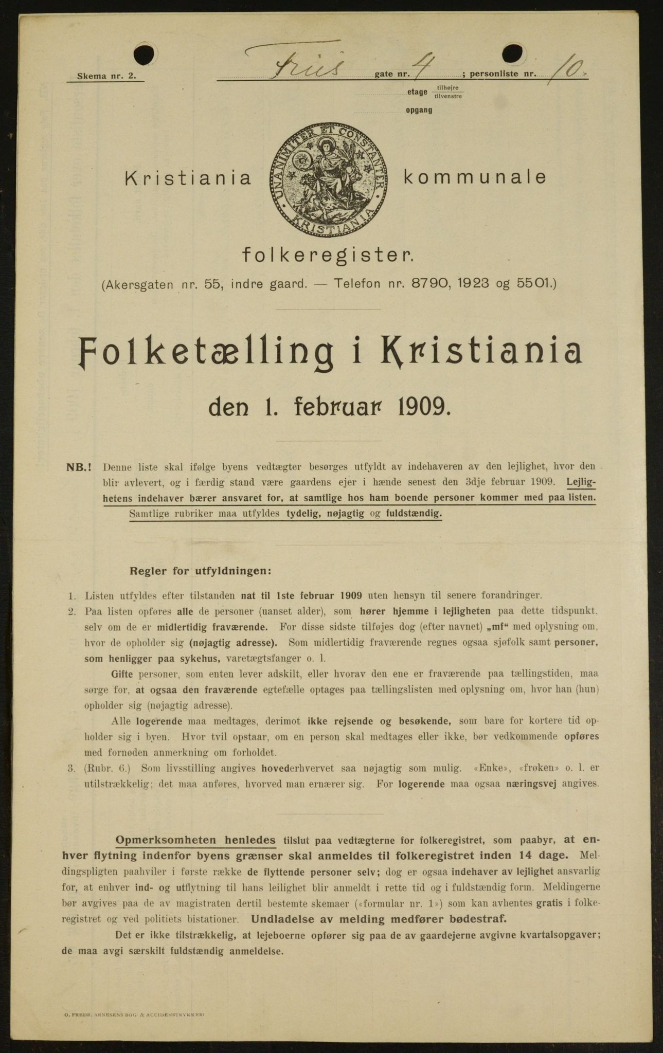 OBA, Kommunal folketelling 1.2.1909 for Kristiania kjøpstad, 1909, s. 24467