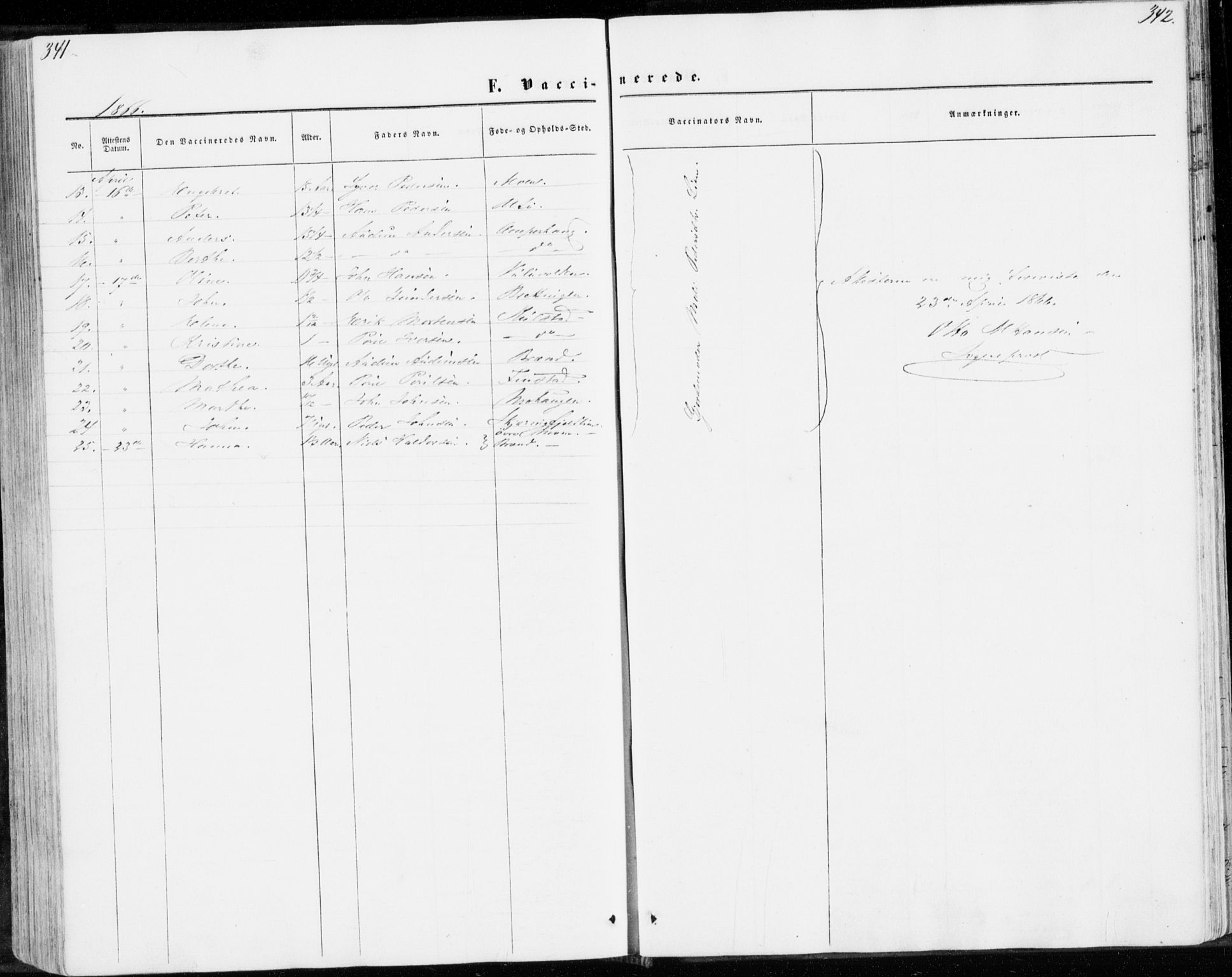 Sollia prestekontor, AV/SAH-PREST-050/H/Ha/Haa/L0001: Ministerialbok nr. 1, 1856-1885, s. 341-342