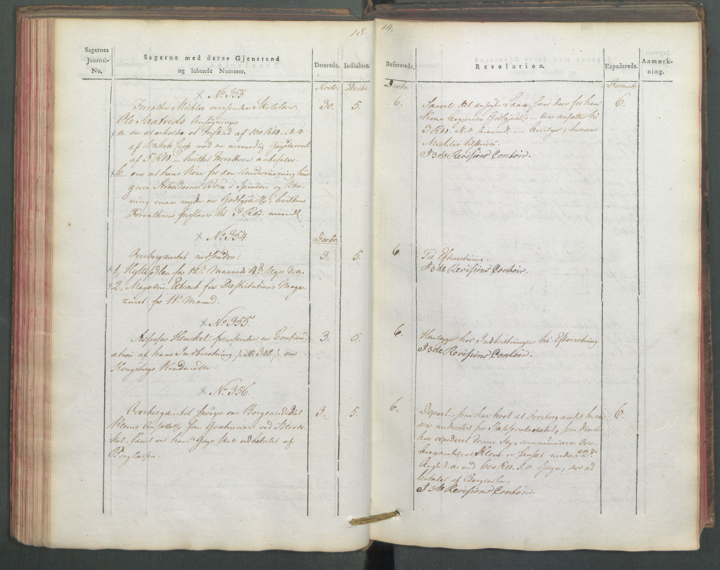 Departementene i 1814, AV/RA-S-3899/Fe/L0054: Journal, 1814