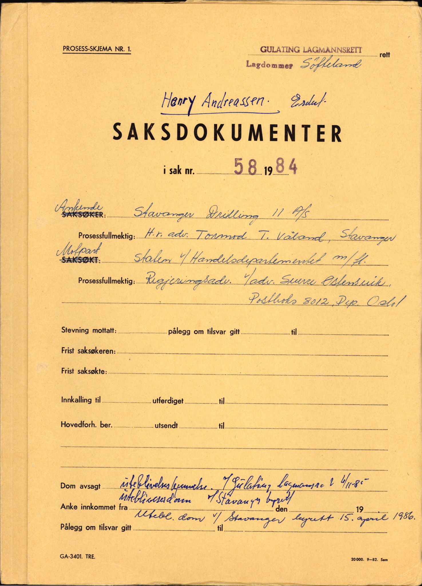 Stavanger byrett, SAST/A-100455/003/F/Fh/Fhb/L0039f: A IV sak nr 147, 1980, s. 852