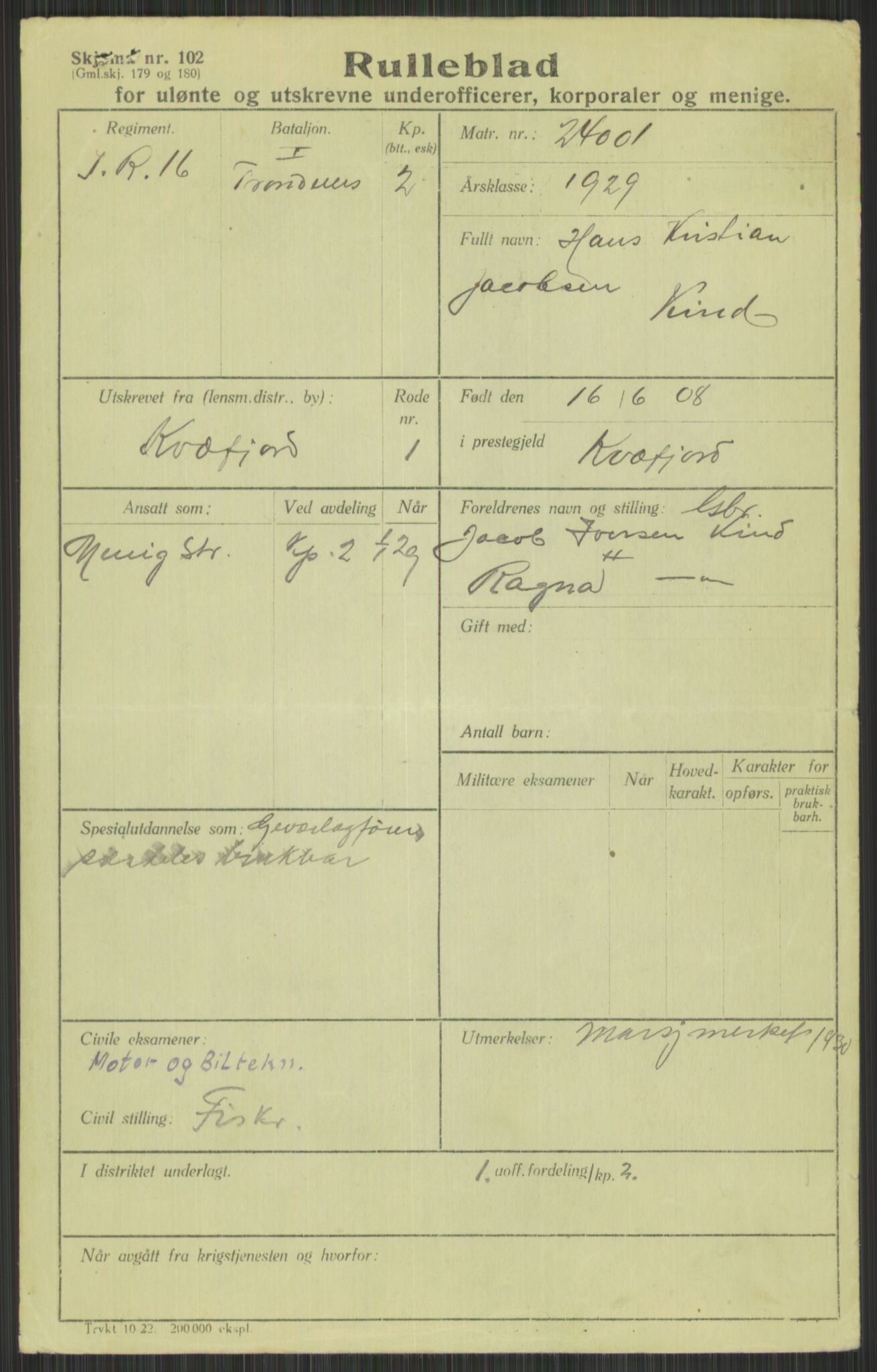 Forsvaret, Troms infanteriregiment nr. 16, AV/RA-RAFA-3146/P/Pa/L0013/0004: Rulleblad / Rulleblad for regimentets menige mannskaper, årsklasse 1929, 1929, s. 625