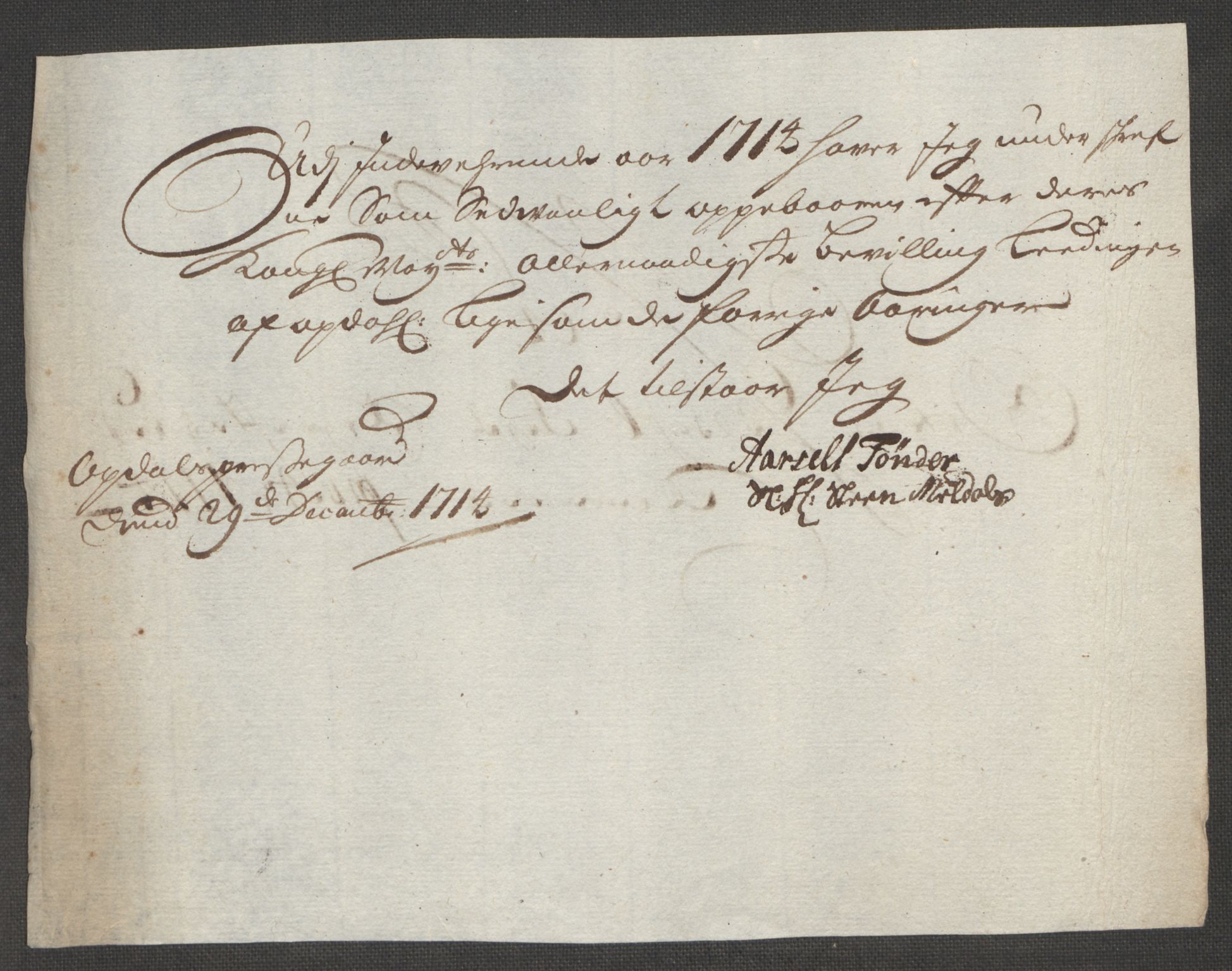 Rentekammeret inntil 1814, Reviderte regnskaper, Fogderegnskap, AV/RA-EA-4092/R60/L3965: Fogderegnskap Orkdal og Gauldal, 1714, s. 431