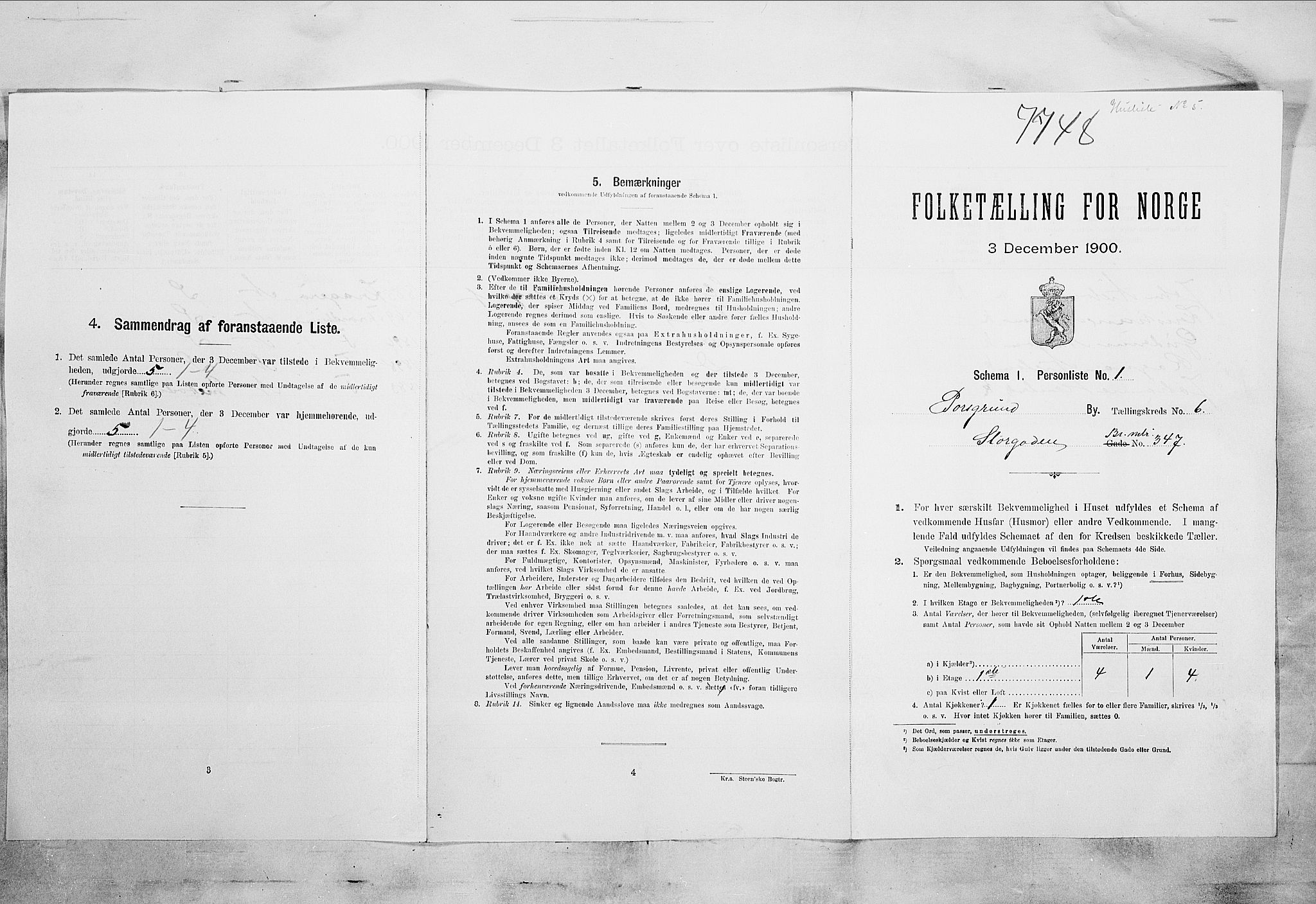 SAKO, Folketelling 1900 for 0805 Porsgrunn kjøpstad, 1900, s. 925