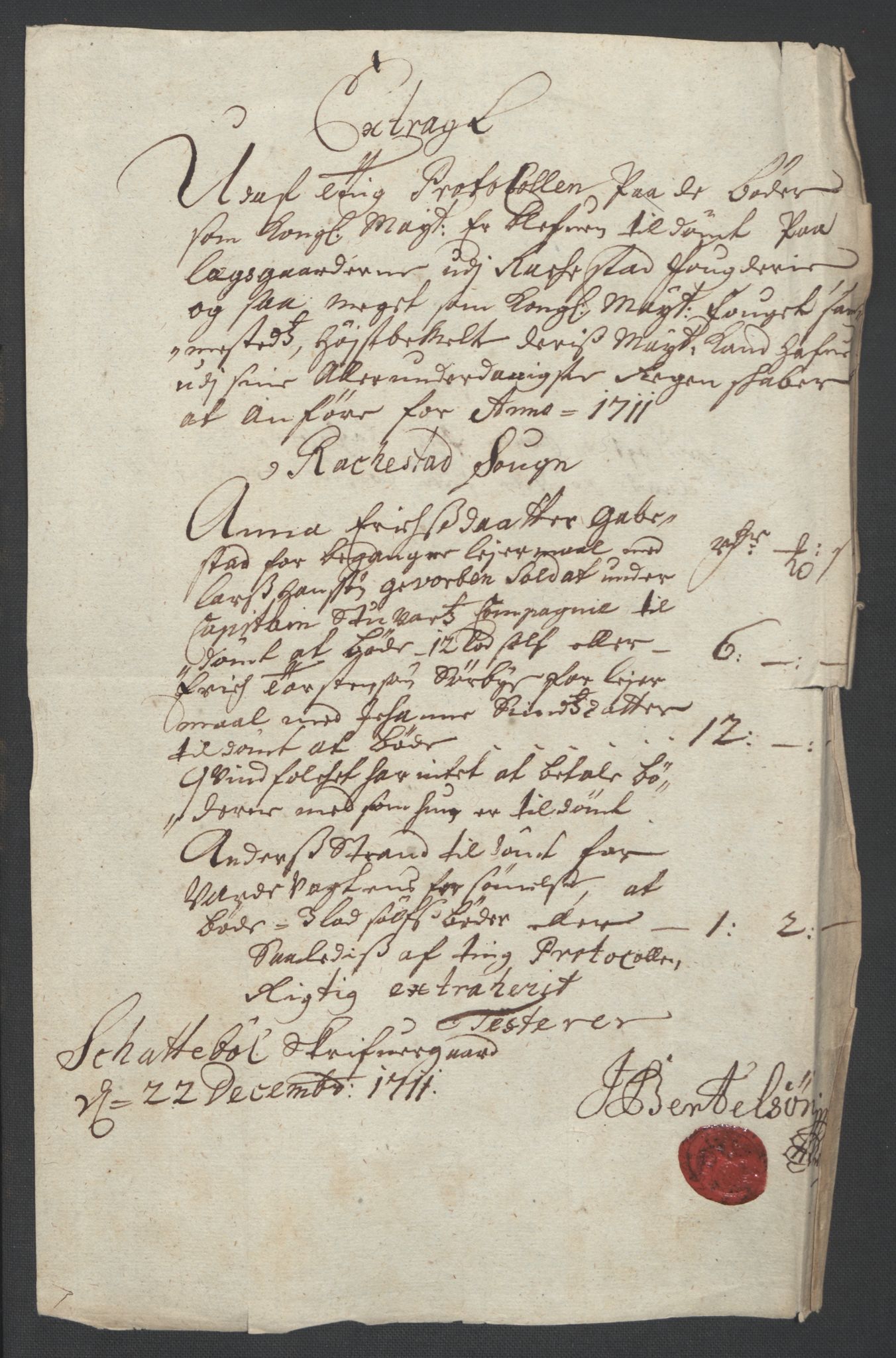 Rentekammeret inntil 1814, Reviderte regnskaper, Fogderegnskap, RA/EA-4092/R07/L0303: Fogderegnskap Rakkestad, Heggen og Frøland, 1711, s. 41