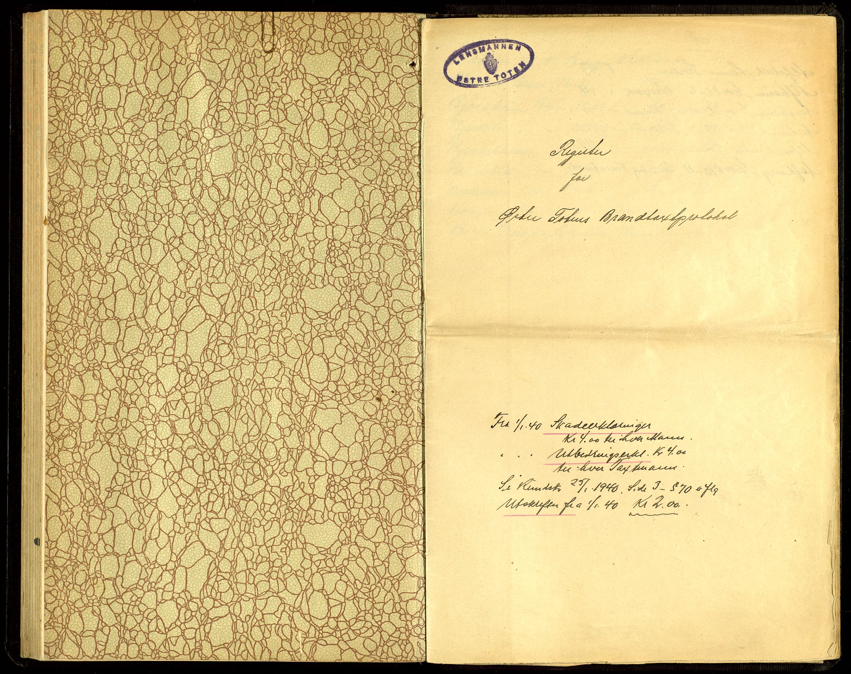Norges Brannkasse, Østre Toten, AV/SAH-NBRANT-046/F/L0004: Branntakstprotokoll, 1938-1944