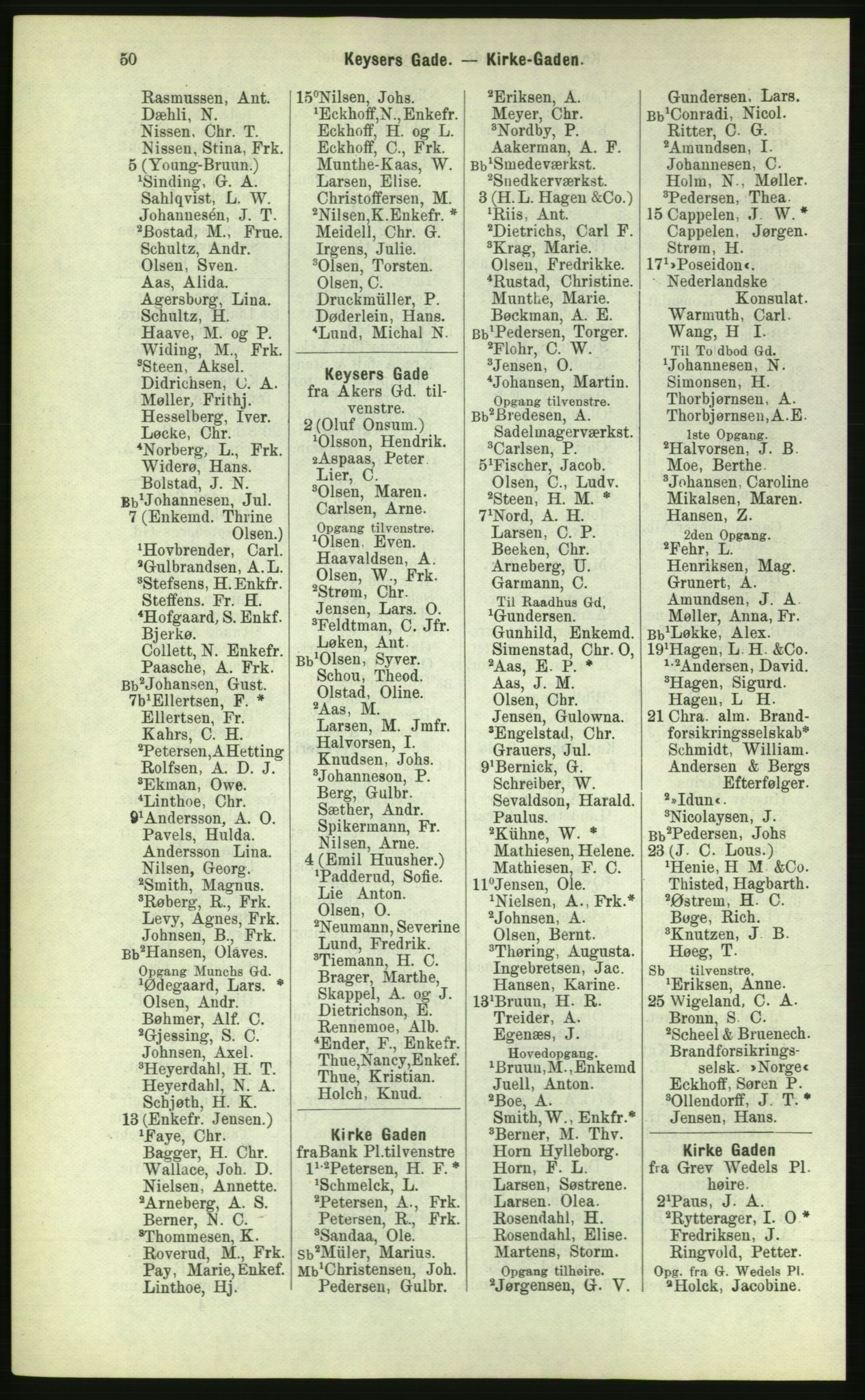 Kristiania/Oslo adressebok, PUBL/-, 1884, s. 50