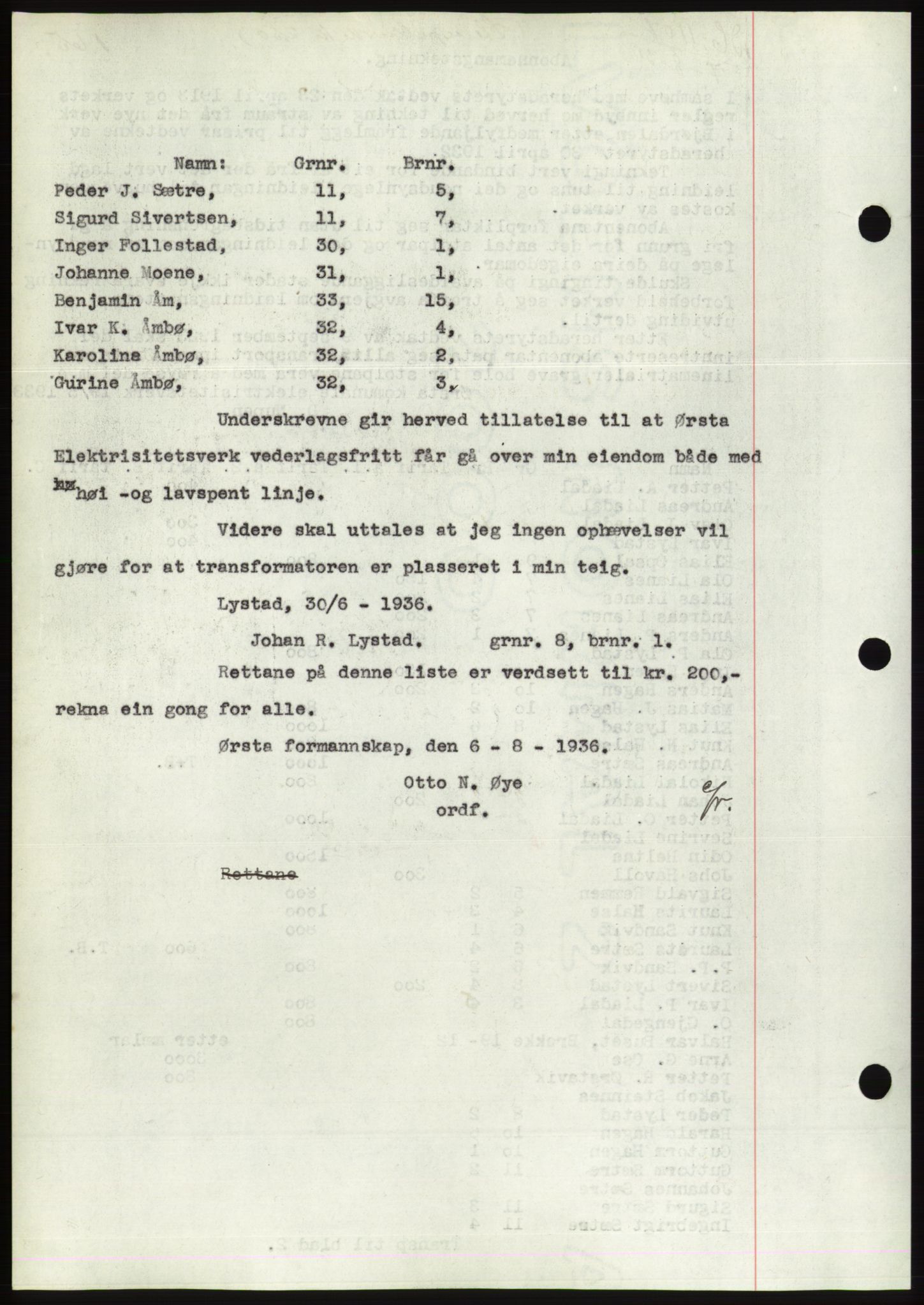 Søre Sunnmøre sorenskriveri, AV/SAT-A-4122/1/2/2C/L0061: Pantebok nr. 55, 1936-1936, Dagboknr: 1107/1936