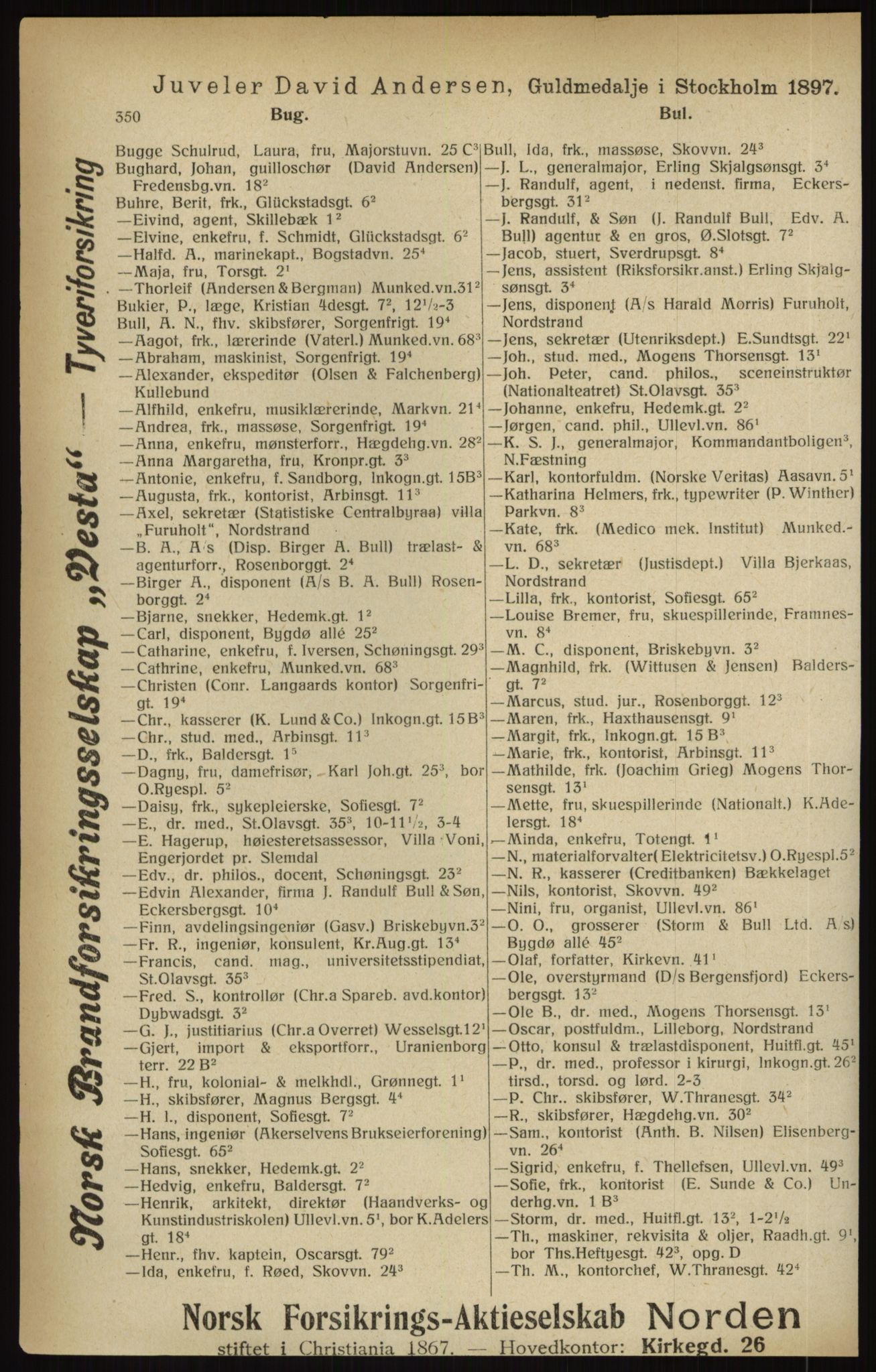 Kristiania/Oslo adressebok, PUBL/-, 1916, s. 350