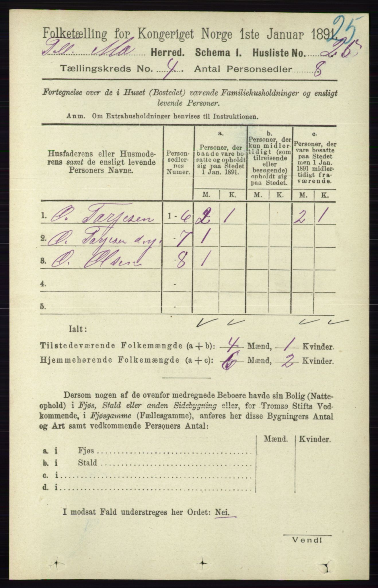 RA, Folketelling 1891 for 0832 Mo herred, 1891, s. 1004