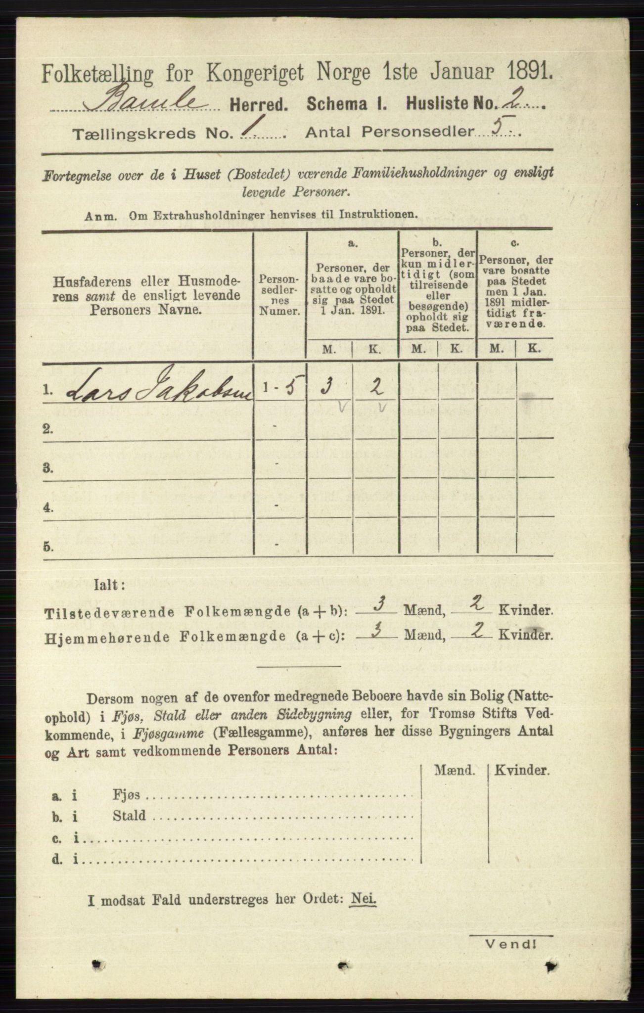 RA, Folketelling 1891 for 0814 Bamble herred, 1891, s. 35