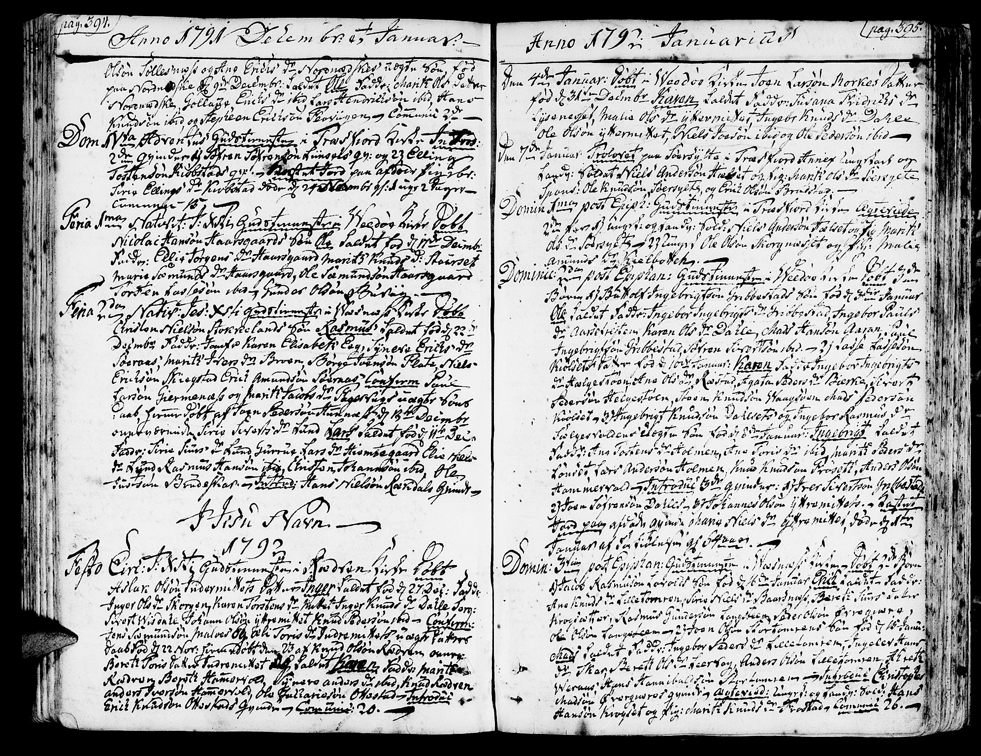 Ministerialprotokoller, klokkerbøker og fødselsregistre - Møre og Romsdal, AV/SAT-A-1454/547/L0600: Ministerialbok nr. 547A02, 1765-1799, s. 394-395
