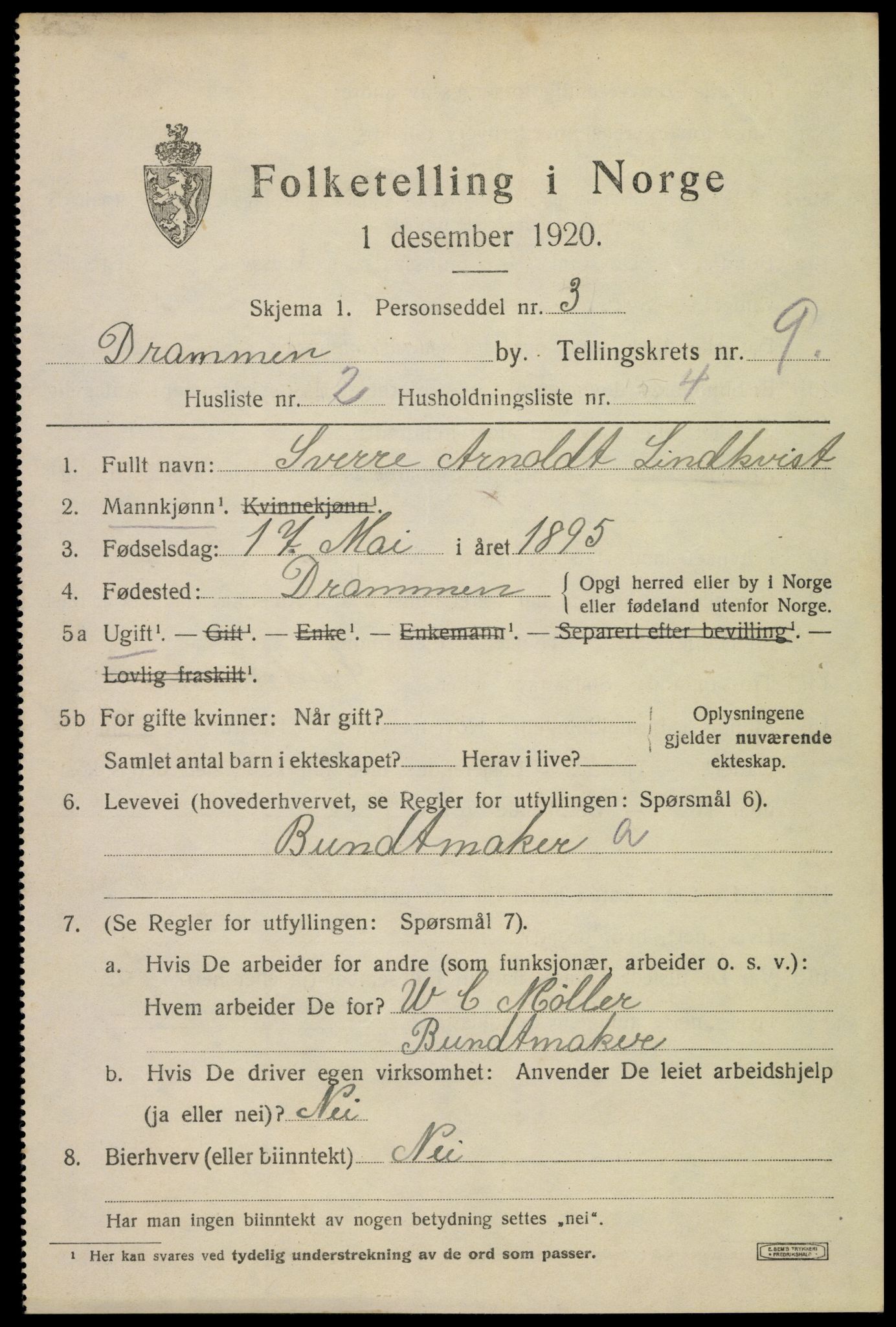 SAKO, Folketelling 1920 for 0602 Drammen kjøpstad, 1920, s. 58977