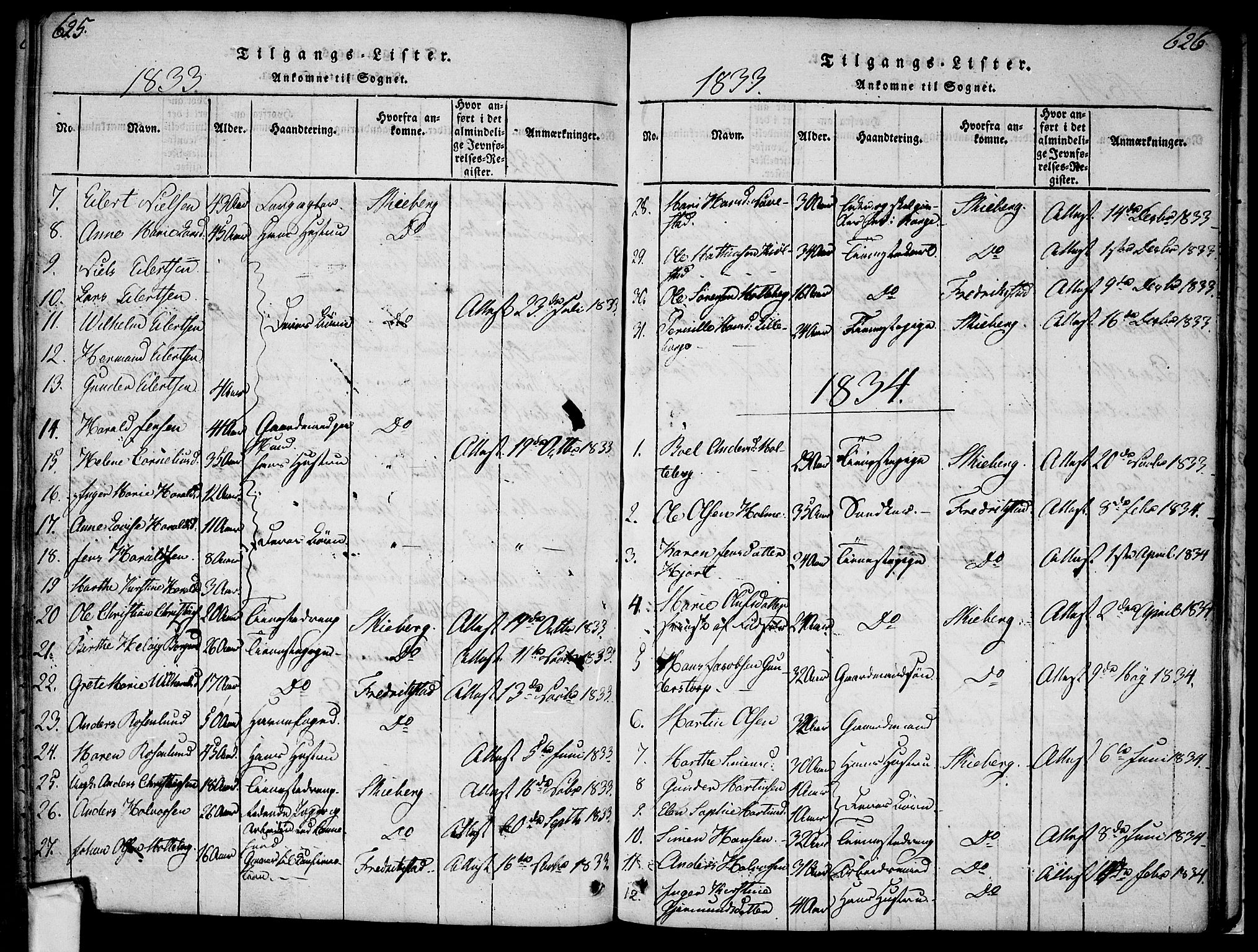 Borge prestekontor Kirkebøker, SAO/A-10903/F/Fa/L0003: Ministerialbok nr. I 3, 1815-1836, s. 625-626