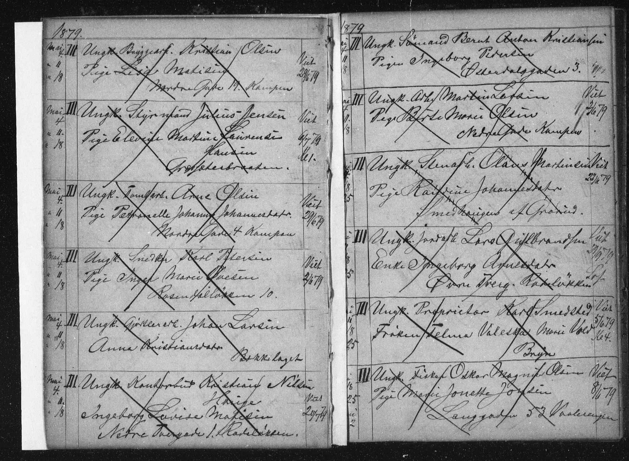 Østre Aker prestekontor Kirkebøker, AV/SAO-A-10840/H/Ha/L0005: Lysningsprotokoll nr. I 5, 1879-1899