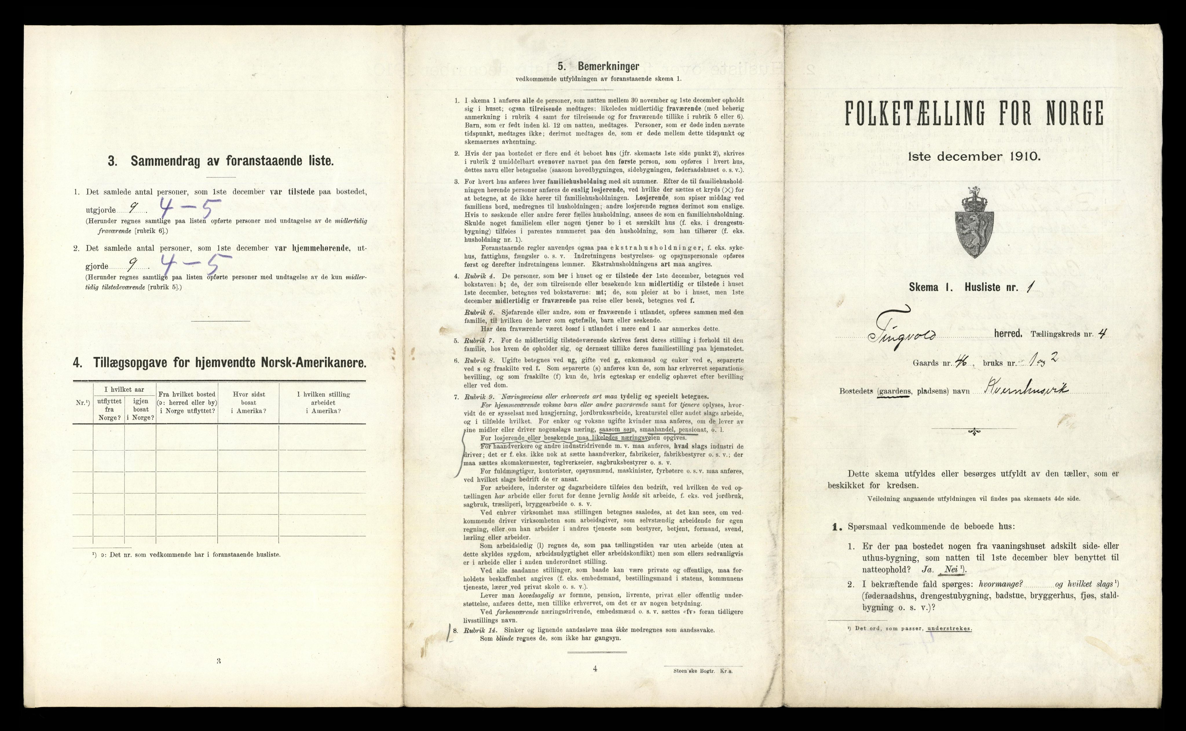 RA, Folketelling 1910 for 1560 Tingvoll herred, 1910, s. 401